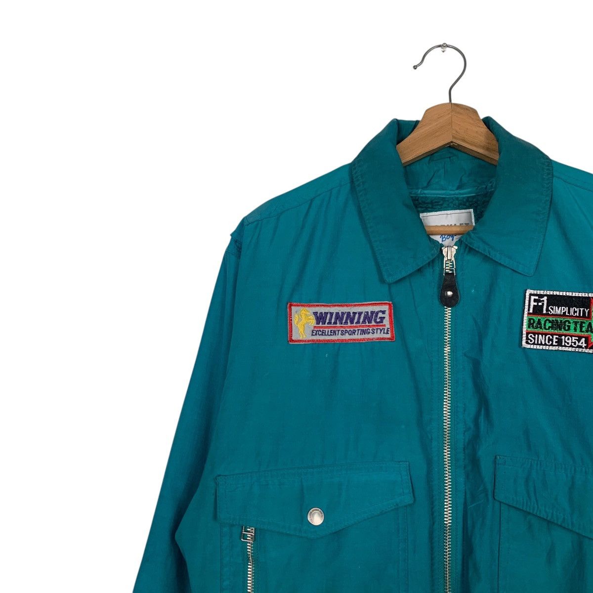 Vintage 90's YORKLET BOYS F1 Racing Team Sherpa Jacket #2489-C112 Size US S / EU 44-46 / 1 - 6 Thumbnail
