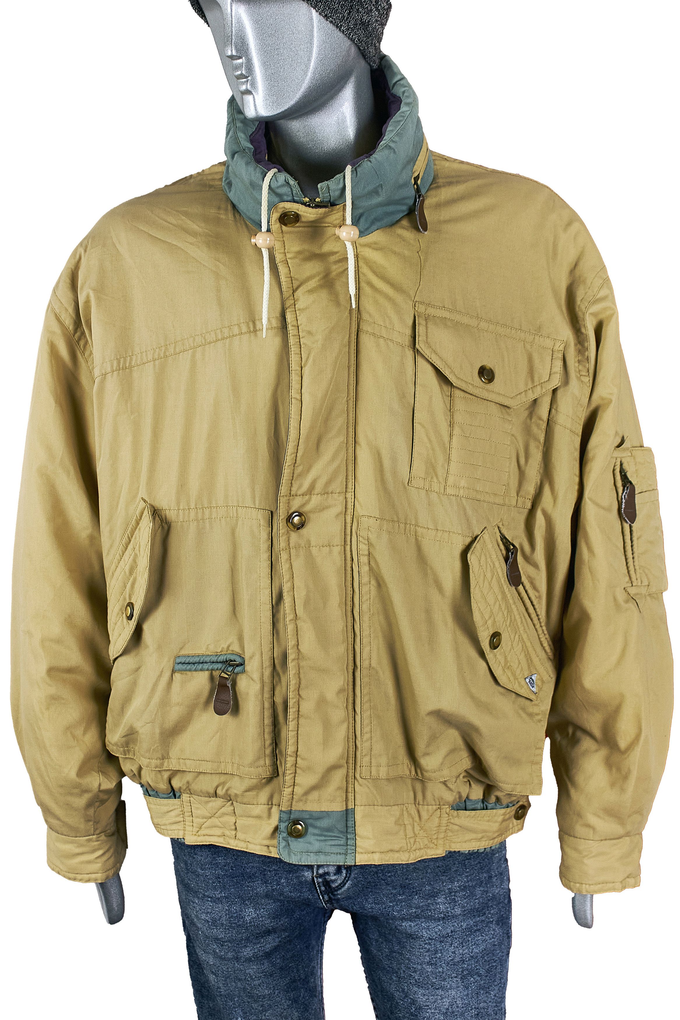 Angelo Litrico Vintage Y2K men's hooded bomber jacket military style Size US XL / EU 56 / 4 - 4 Thumbnail