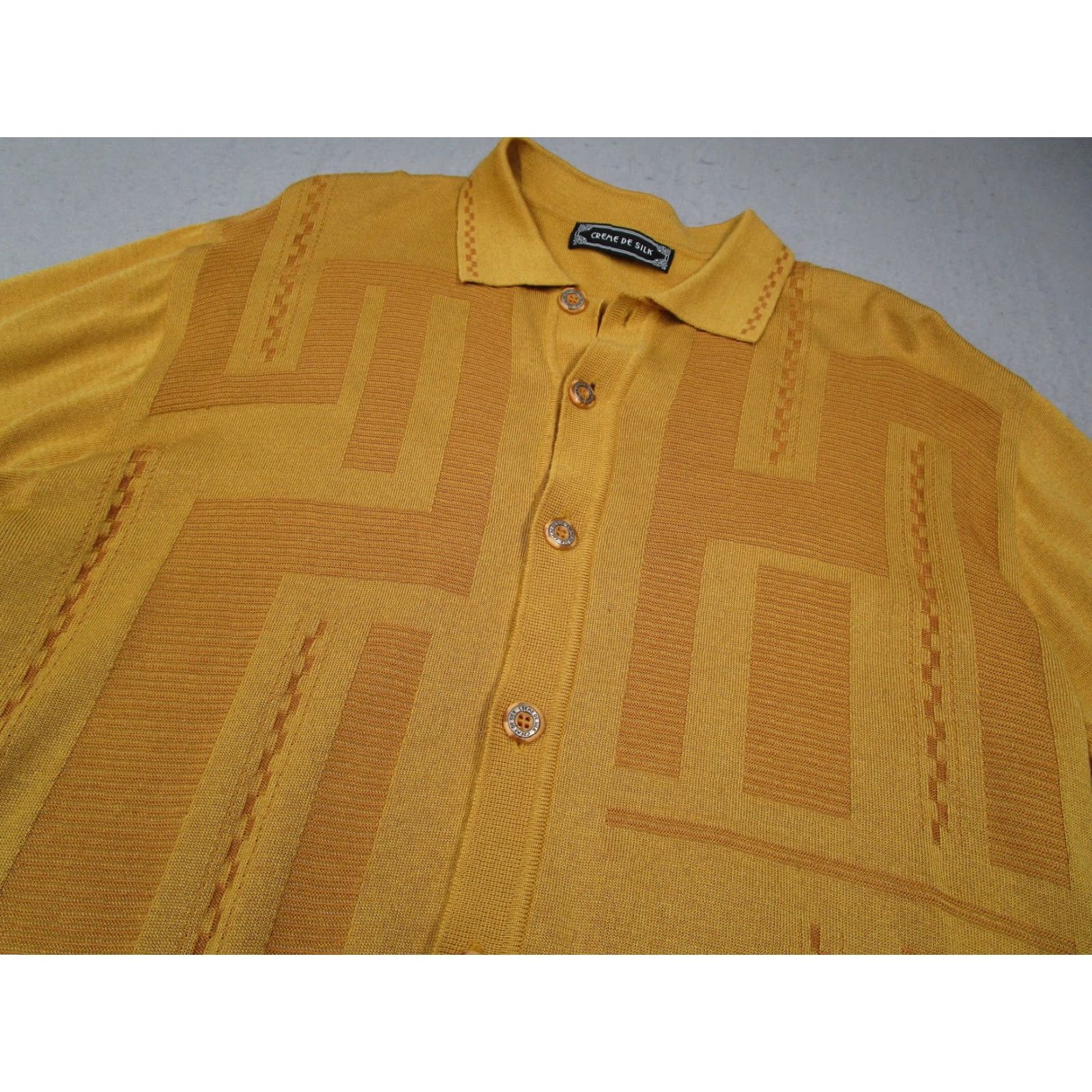 Etro VINTAGE Creme De Silk Sweater Mens XL Pullover Shirt Retro 90s Geometric Knit Yellow Size US XL / EU 56 / 4 - 2 Thumbnail