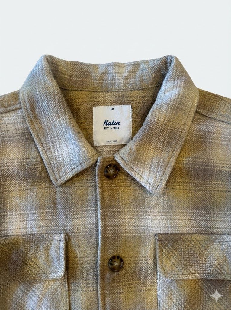 Katin Katin Plaid Wool-Blend Shirt Jacket Size US L / EU 52-54 / 3 - 2 Thumbnail