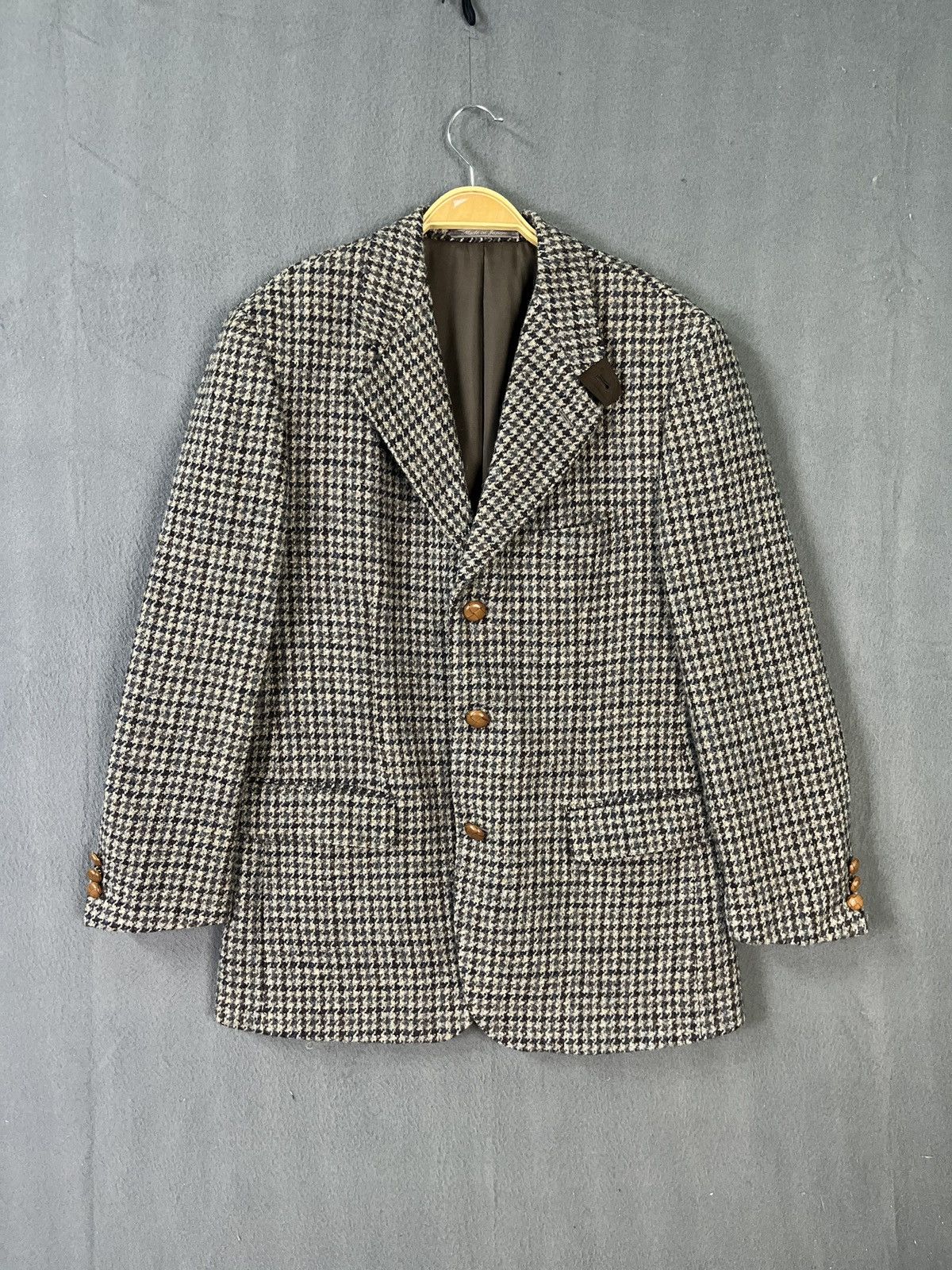 Harris Tweed Harris Tweed Houndstooth Wool Blazer Made in Japan Size 42R - 1 Thumbnail