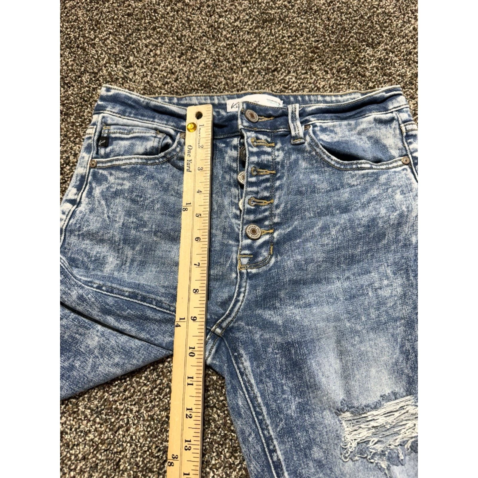 Vintage Kancan Jeans Ankle Women 28 Blue Denim Acid Wash Stretch Inseam 27 Flex Size 28" / US 6 / IT 42 - 5 Thumbnail