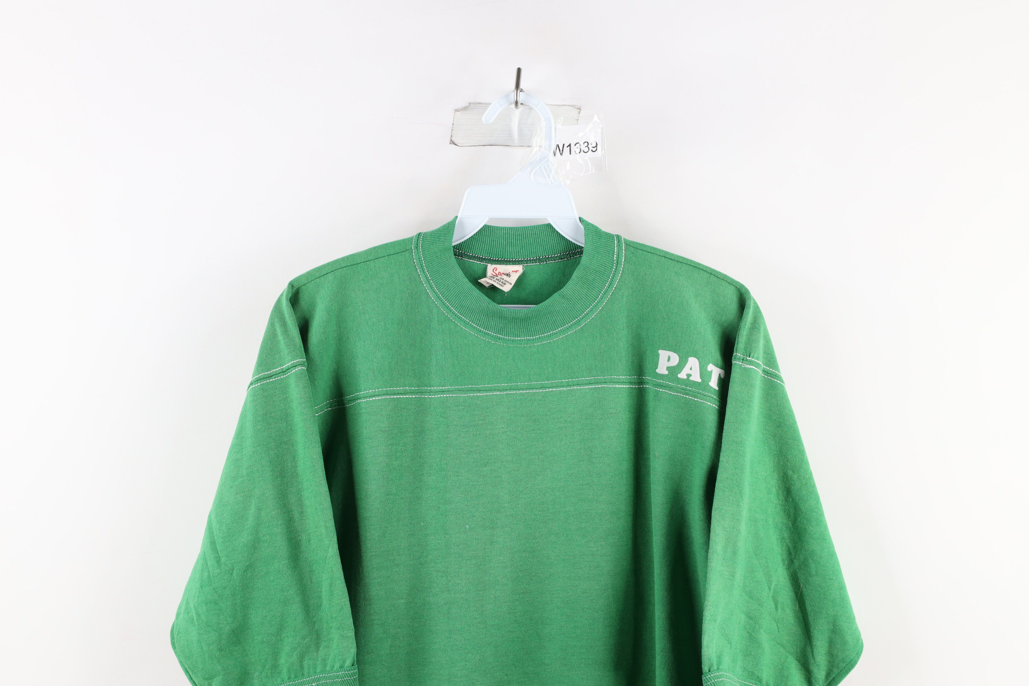 Vintage Vintage 70s Streetwear Short Sleeve Ringer T-Shirt Green USA Size US L / EU 52-54 / 3 - 2 Thumbnail