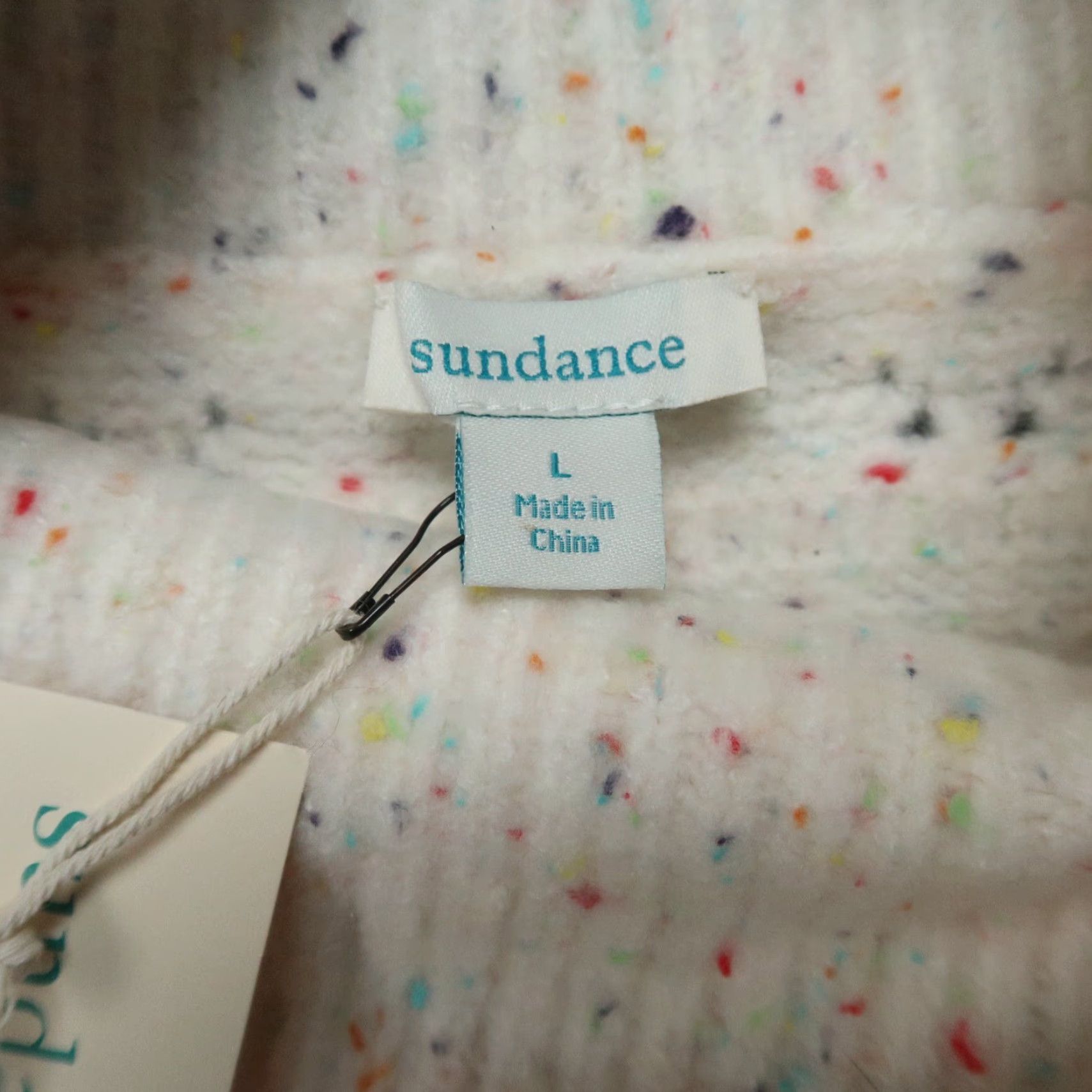 Vintage Sundance Sweater Womens Large Cream Confetti Lazer Cut Thick Turtle Neck NWT Size L / US 10 / IT 46 - 3 Thumbnail