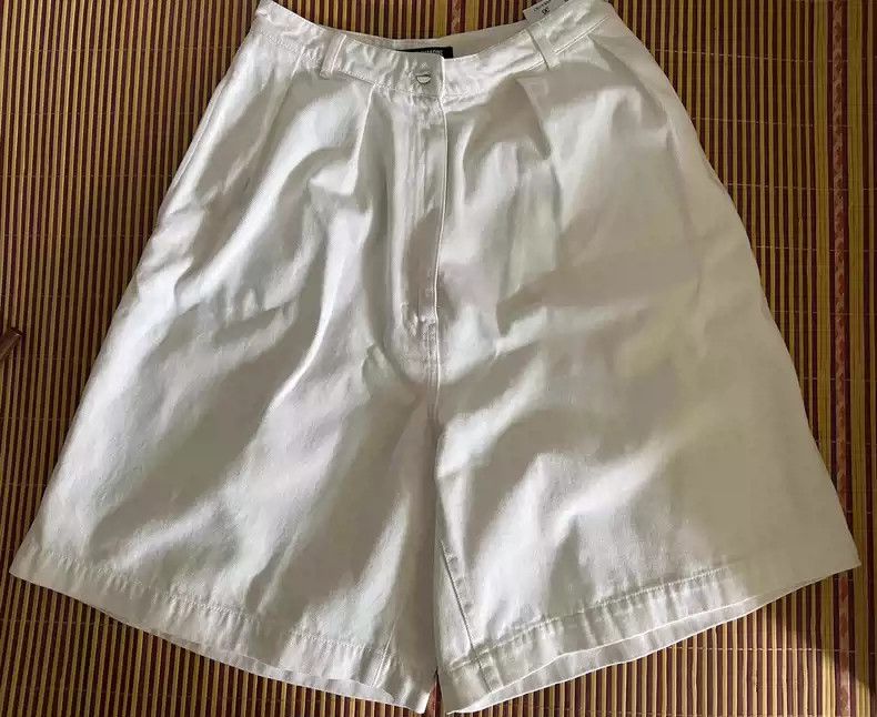 image of Raf Simons White Denim Wide-Leg Shorts, Men's (Size 36)