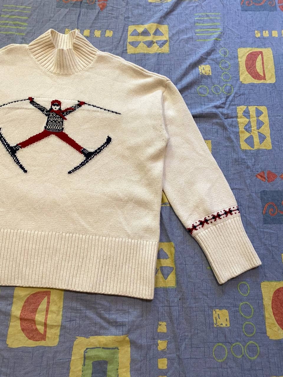 Vintage Joules Abigail Cream High Neck Intarsia Ski Jump Size L / US 10 / IT 46 - 6 Thumbnail