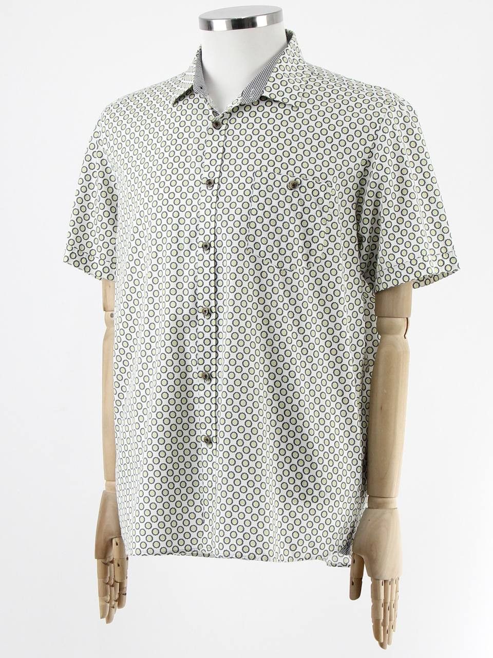 Ted Baker TED BAKER White printed short-sleeved shirt Size US XL / EU 56 / 4 - 2 Thumbnail
