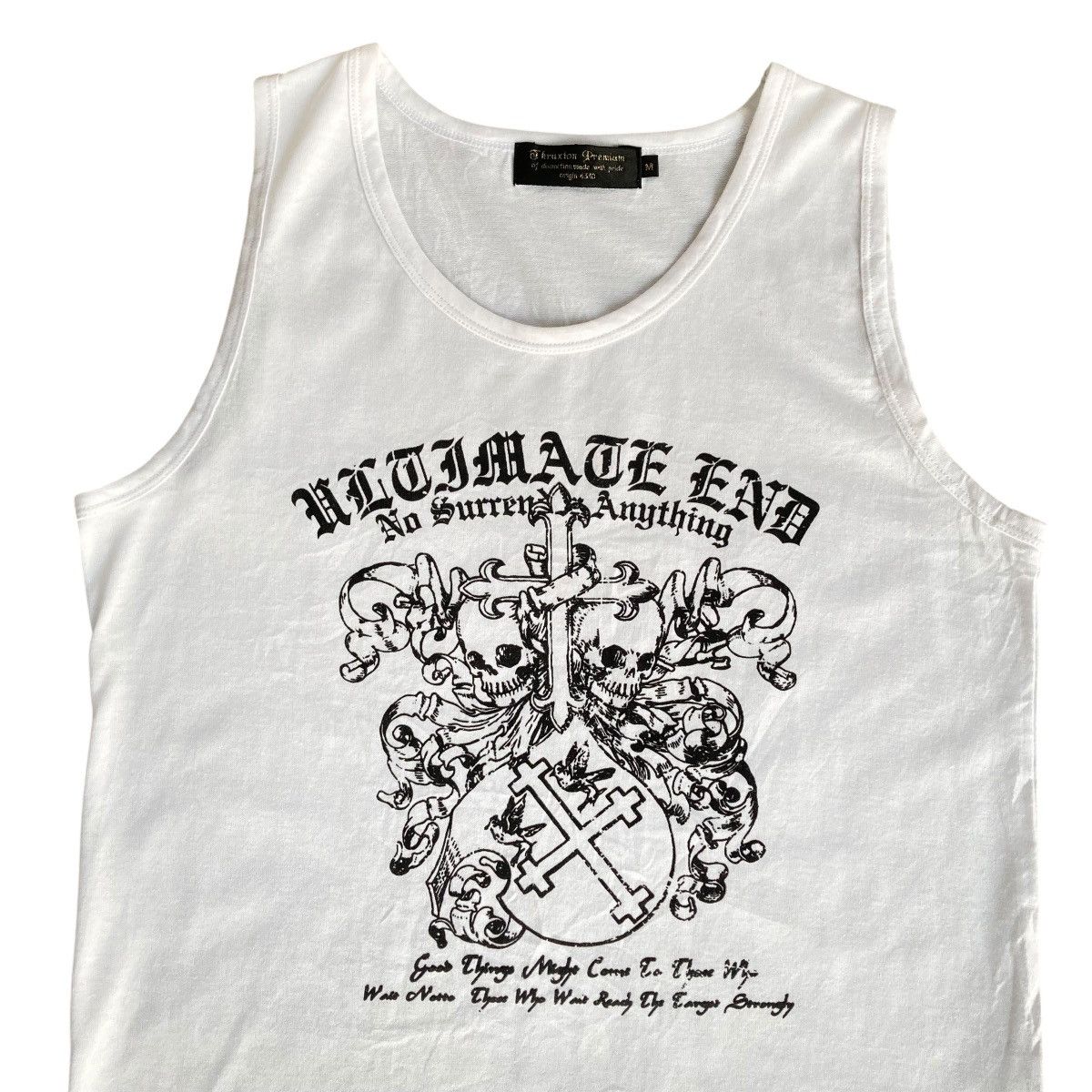 If Six Was Nine 📢SENDOFFER📢Japanese Cross Skull Poem Tank Top Size US M / EU 48-50 / 2 - 2 Thumbnail
