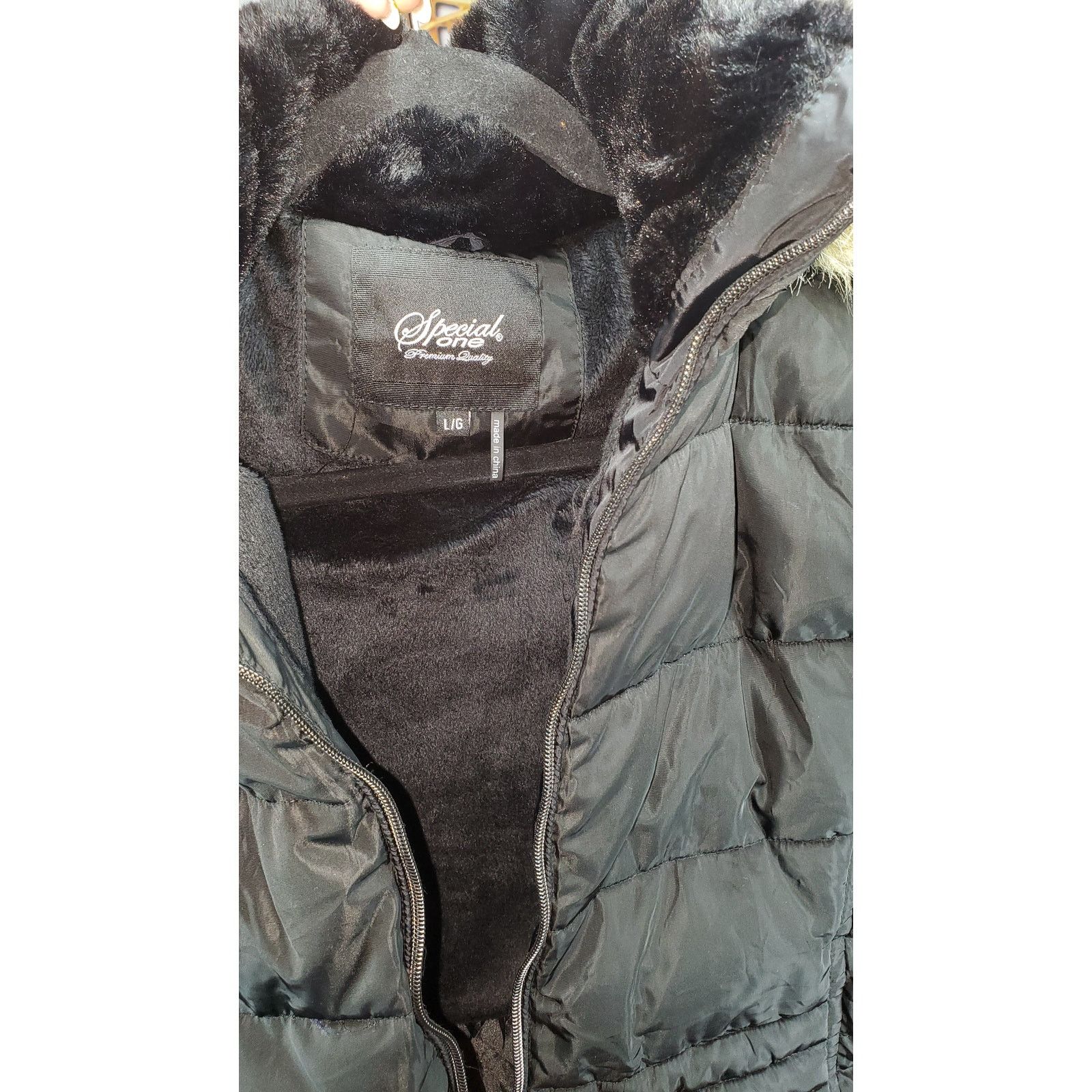 Other Special One Black Puffer Coat Hood Women’s Large Size L / US 10 / IT 46 - 5 Thumbnail