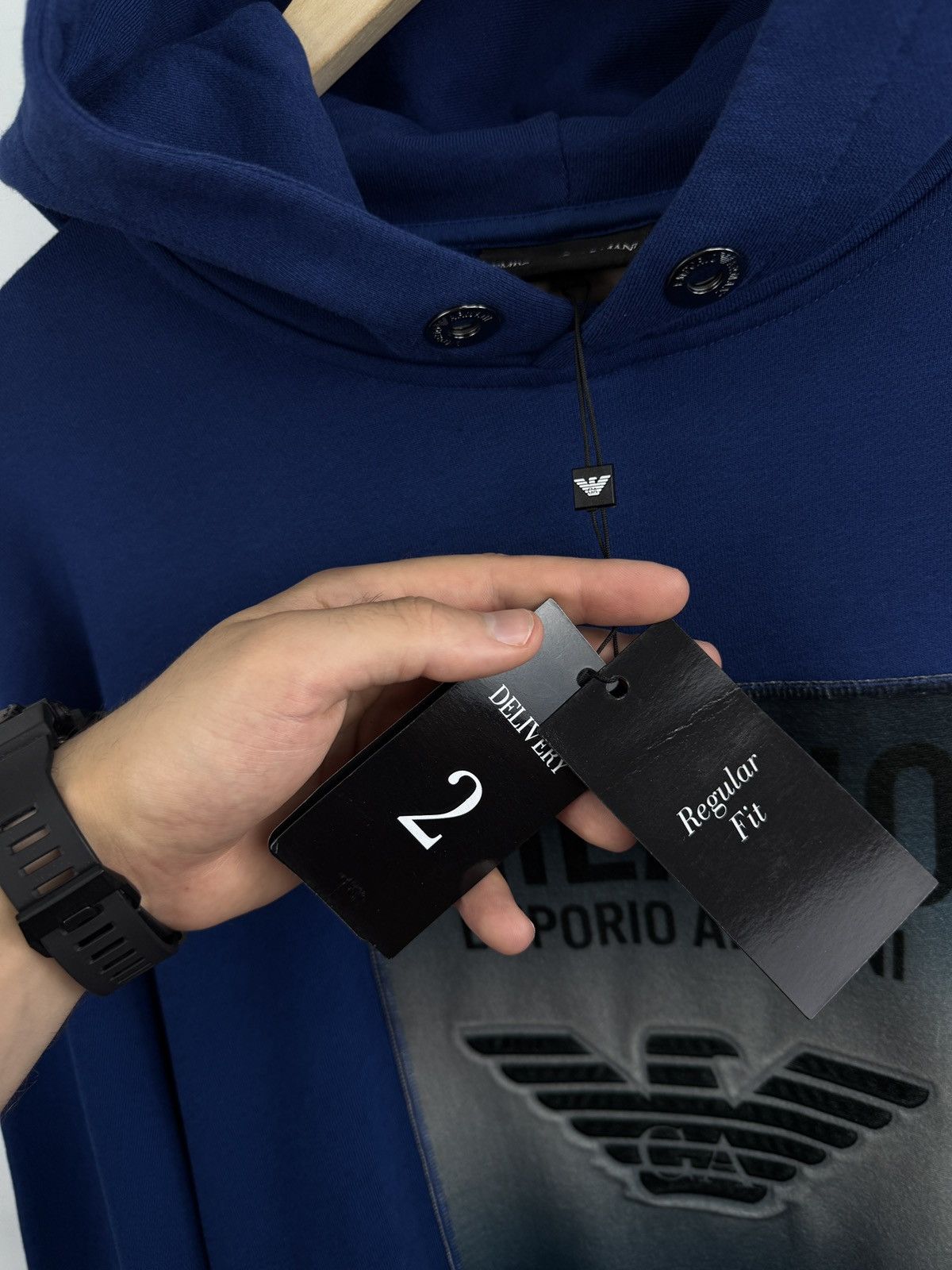 Emporio Armani 🇮🇹❗️New Emporio Armani Milano Luxury Hoodie Blue Size US L / EU 52-54 / 3 - 6 Thumbnail