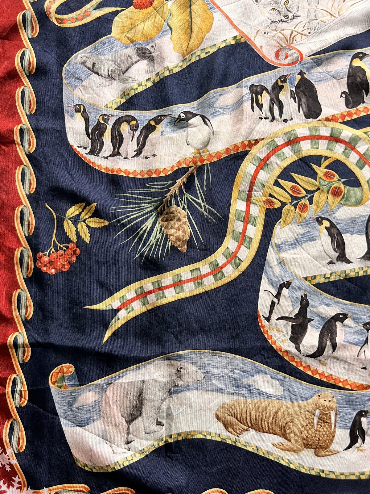 Salvatore Ferragamo Salvatore Ferragamo Arctic Animal Printed Silk Scarve Size ONE SIZE - 7 Thumbnail