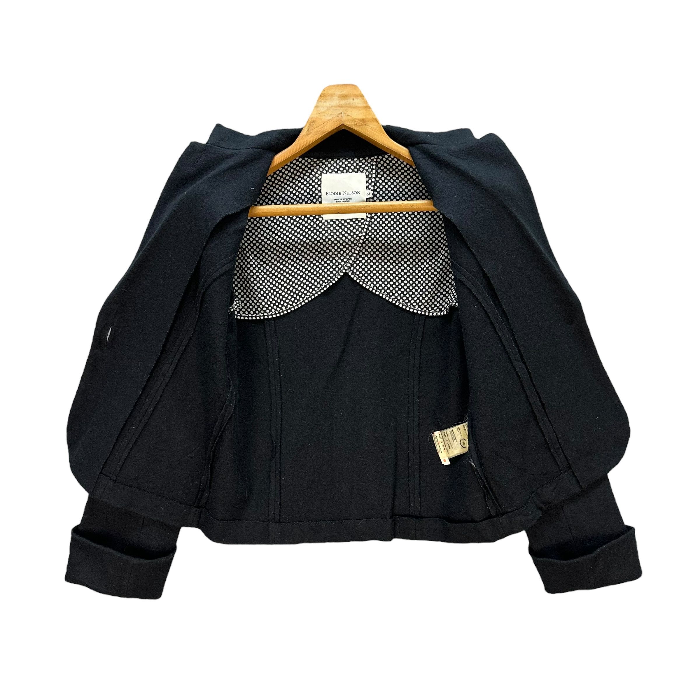Japanese Brand ELODIE NELSON Single Button Wool Crop Jacket #A47-1095 Size S / US 4 / IT 40 - 6 Thumbnail