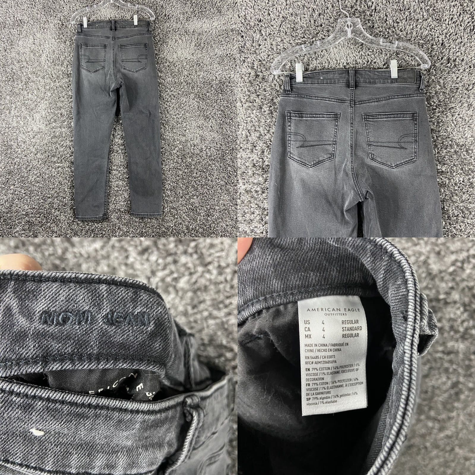 American Eagle Outfitters VINTAGE American Eagle Mom Jeans Black Denim Women’s 4 Size 27" / US 4 / IT 40 - 8 Thumbnail