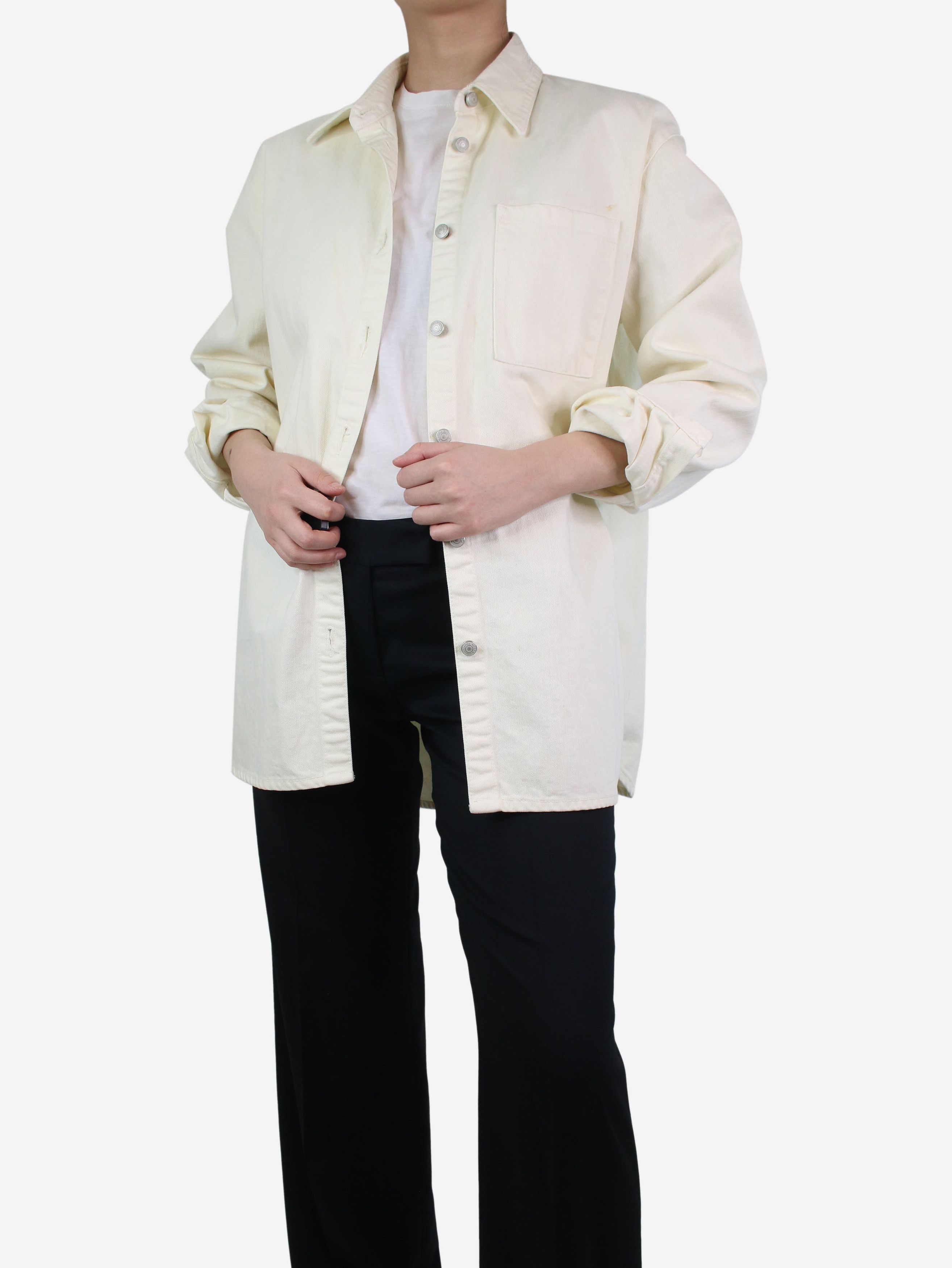 image of Magda Butrym Cream Shacket With Pockets - Size Uk 10, Women's