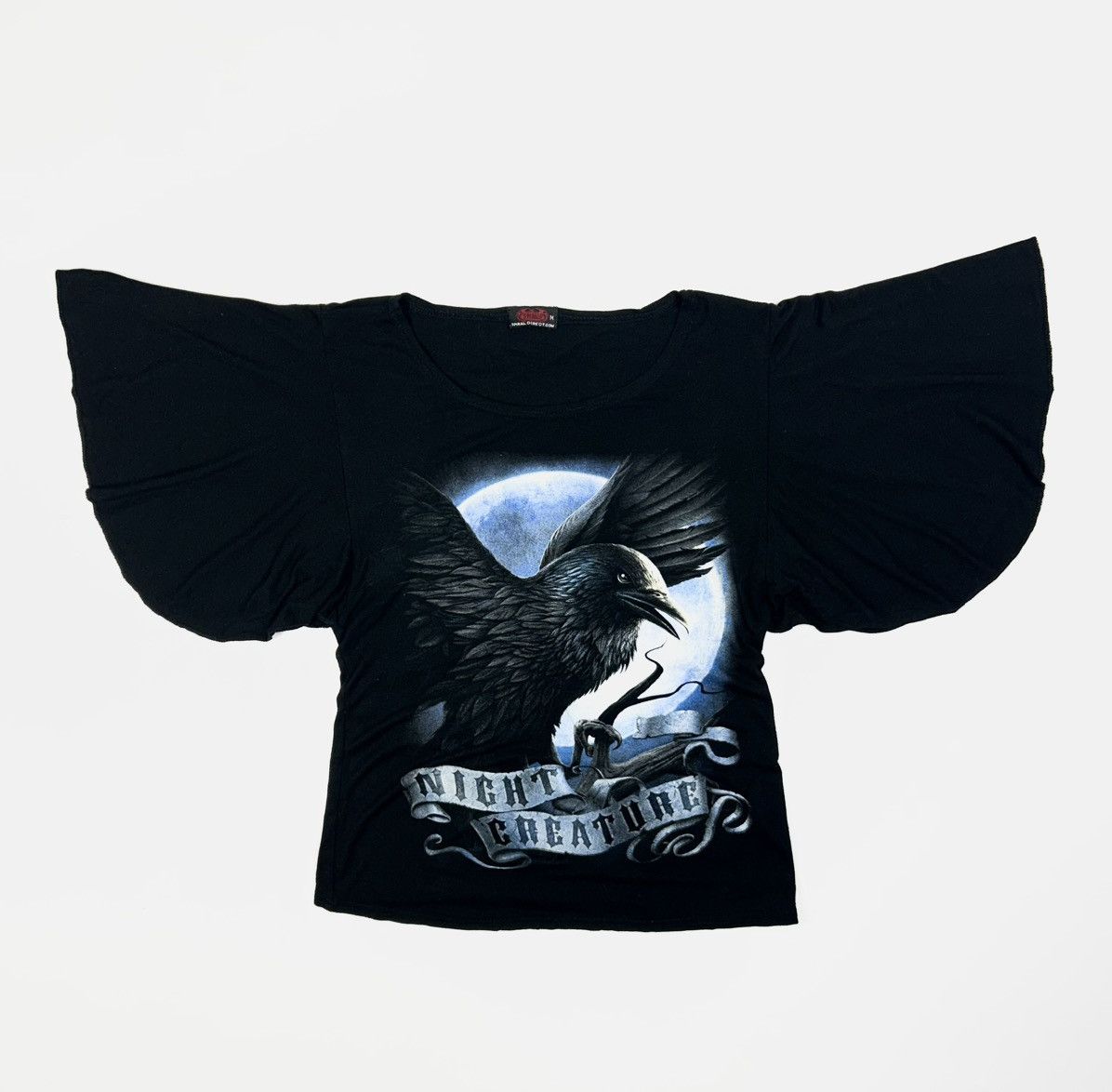 Vintage Y2k Spiral Gothic Crow Top Tshirt Avant Garde Size M / US 6-8 / IT 42-44 - 1 Thumbnail