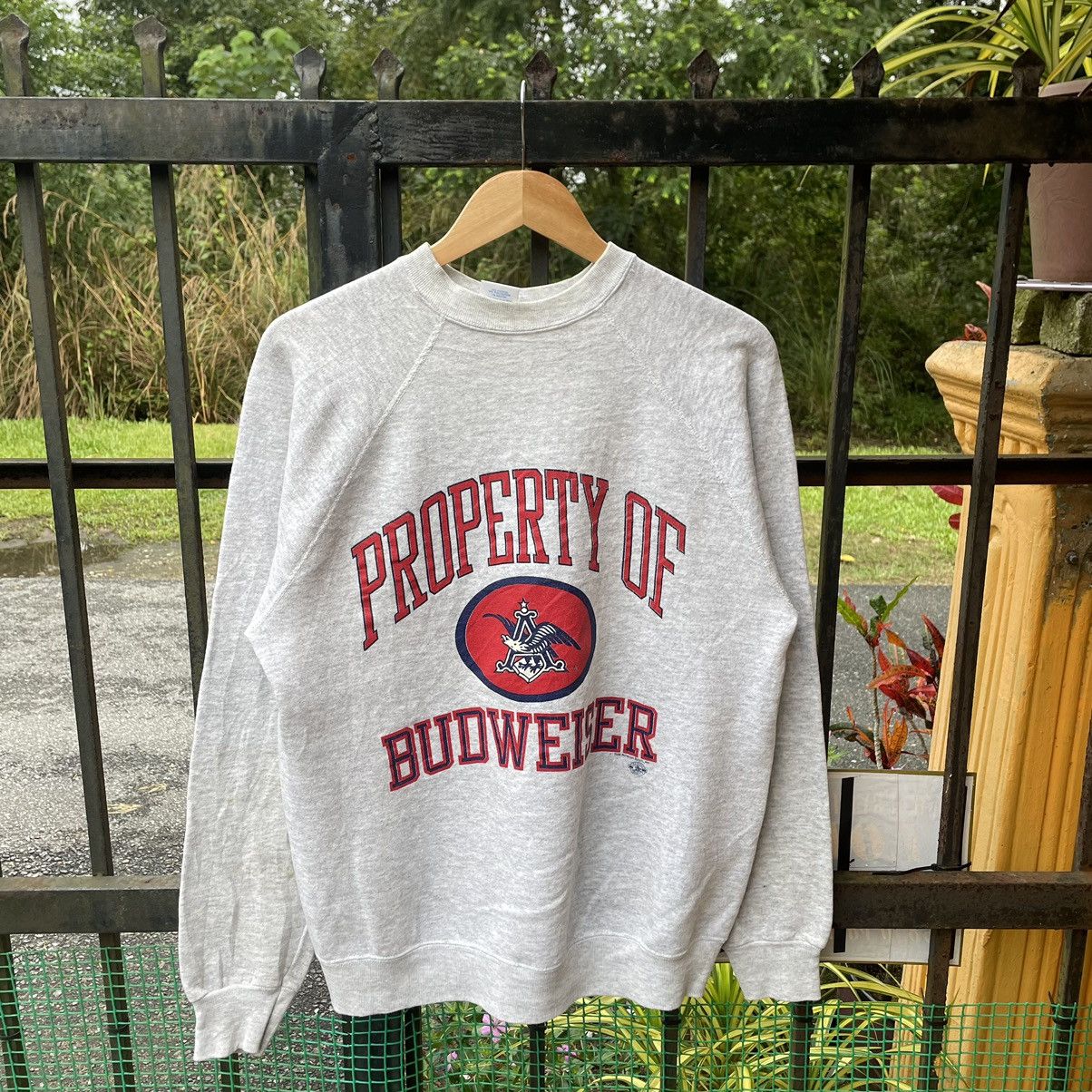 Budweiser × Vintage 🔥Vintage 1988 Property Of Budweiser Big Logo Sweatshirts Size US M / EU 48-50 / 2 - 1 Thumbnail
