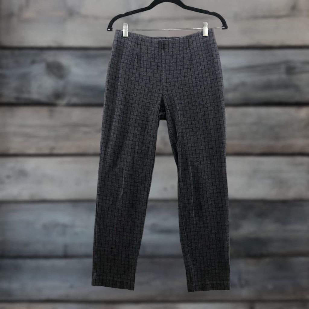 J. Jill J. Jill Slim Leg Gray Plaid Ponte Dress Pants Womens S Mid Rise Flat Front Stretch Slimming Workwear Size 28" / US 6 / IT 42 - 1 Thumbnail