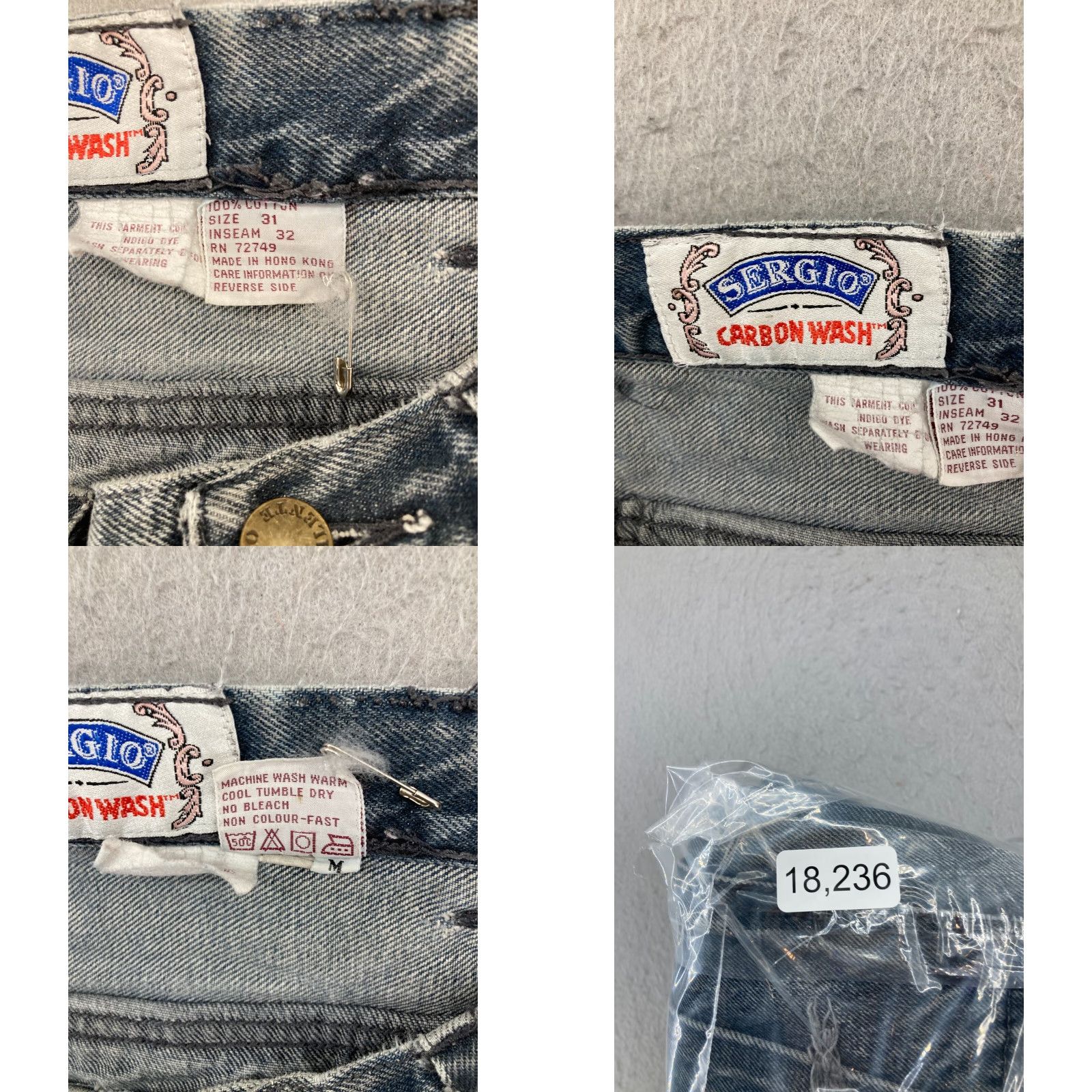 Vintage VINTAGE Sergio Jeans Womens Medium Cargo Blue Denim 28X30 Straight Jeans Womens Medium Blue 90s Mens Womens Girls Size 32" / US 10 / IT 46 - 9 Thumbnail