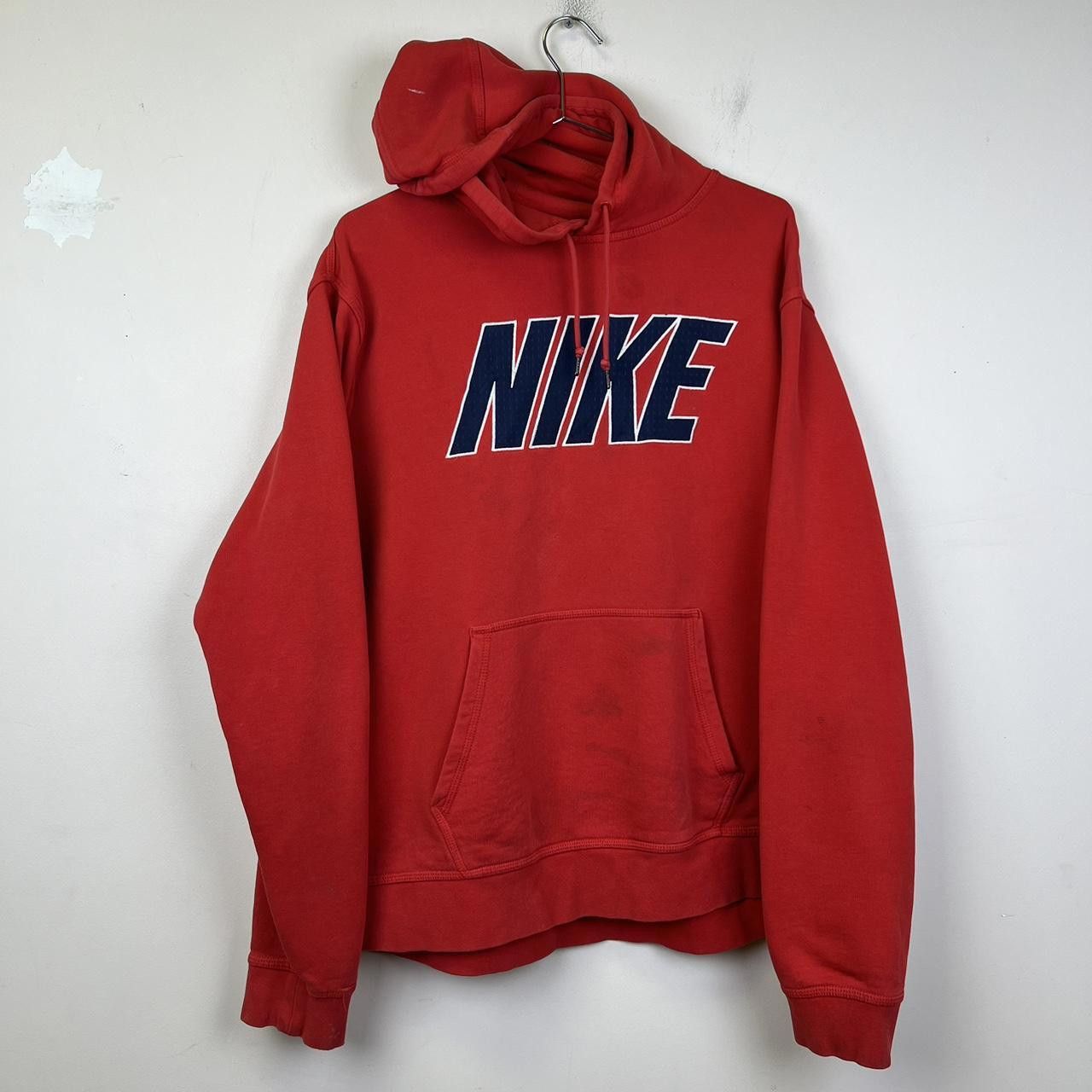 Nike Vintage Nike Red Pullover Hoodie with Classic Logo Size US XL / EU 56 / 4 - 1 Thumbnail