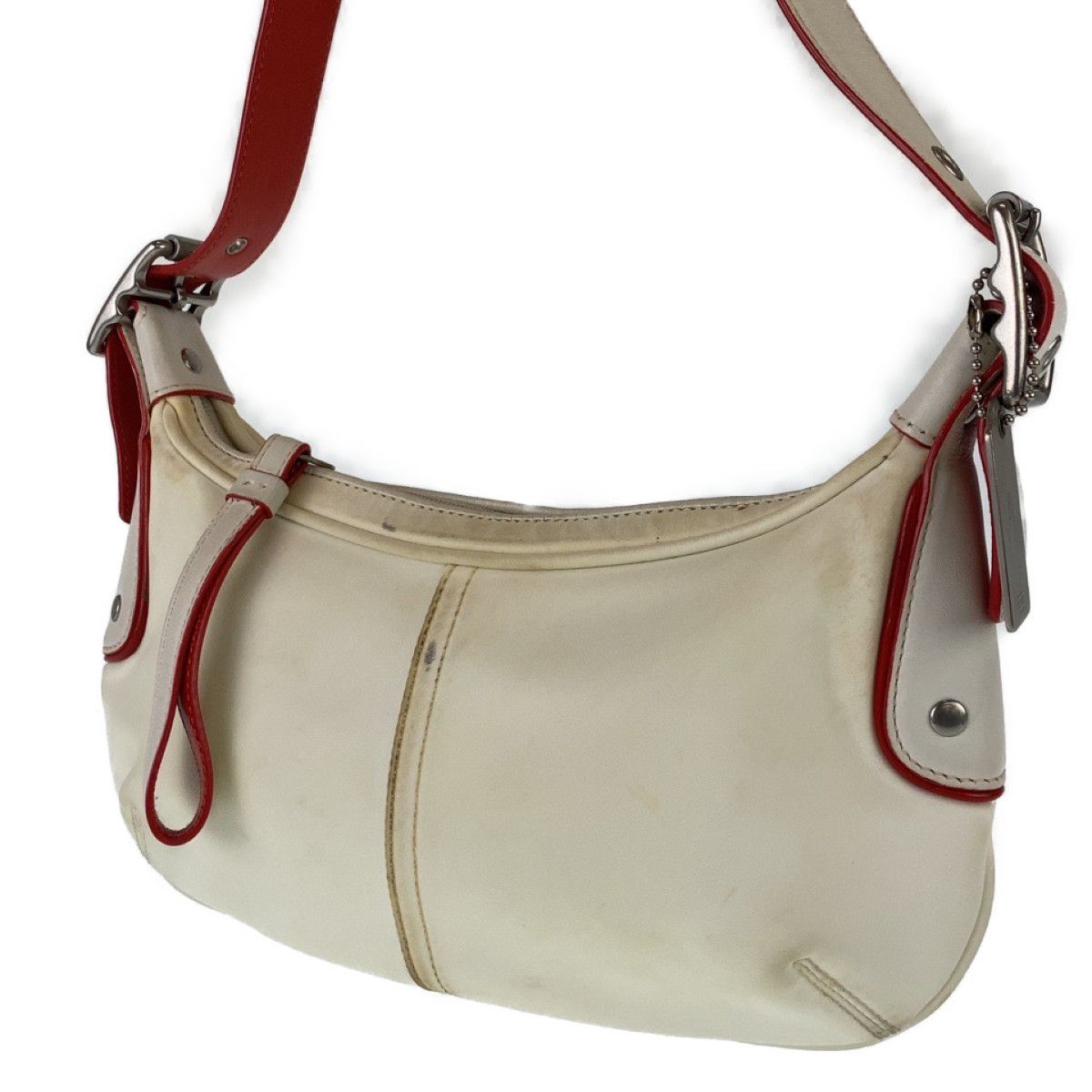 Coach Coach Nylon Leather Shoulder Bag Leather Shoulder Bag J3K-6671 Duty Free For Usa in White, Women's