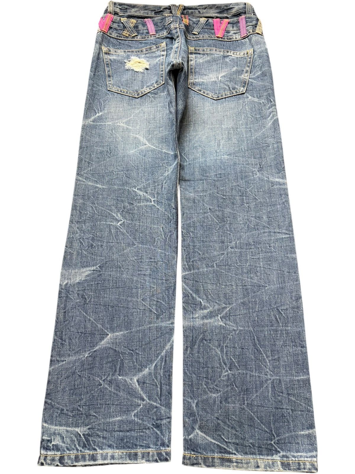 Dsquared2 Vintage Japanese Brand Double Waist Distressed Jeans Size 30" / US 8 / IT 44 - 2 Thumbnail