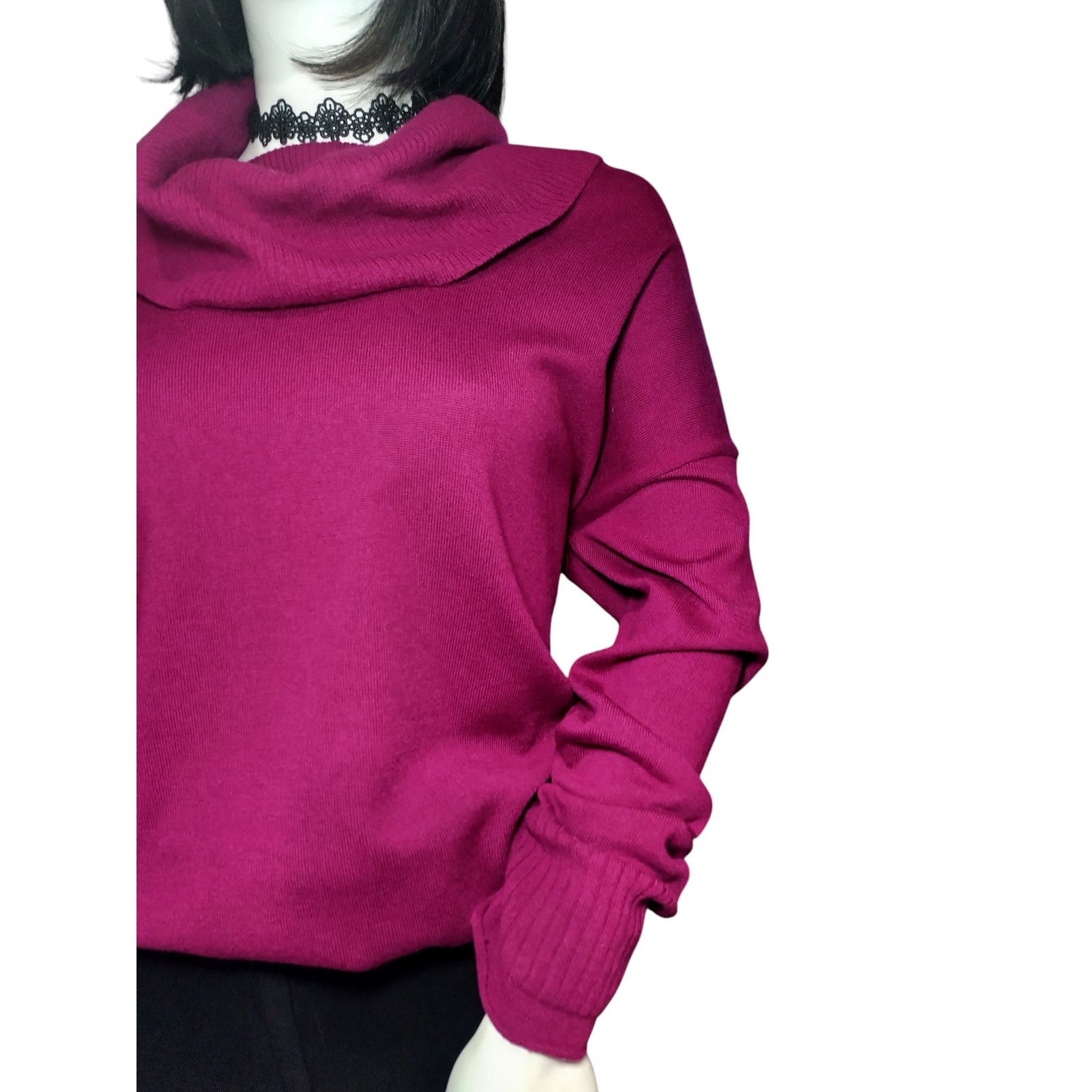 Cynthia Rowley Cynthia Rowley Extra Fine Merino Wool Sweater Magenta Sz XL Size XL / US 12-14 / IT 48-50 - 2 Thumbnail