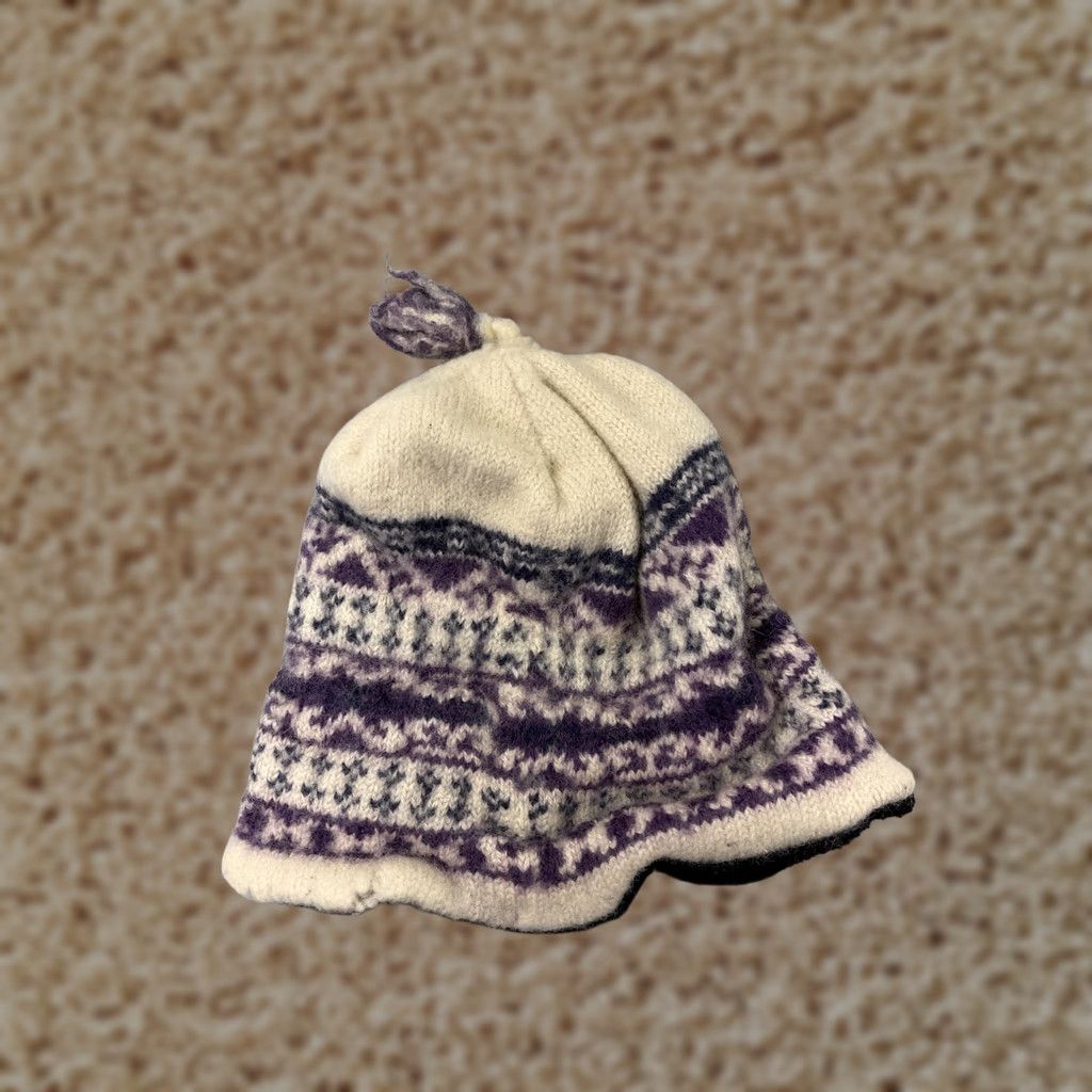 Vintage Do-Gree Beanie Toque Adult One Size Purple Wool Knit Hat Mens Womens Unisex Ski Tassel Lined 100% Wool Geometric Pattern Violet Purple 90s Theme Size ONE SIZE - 1 Thumbnail