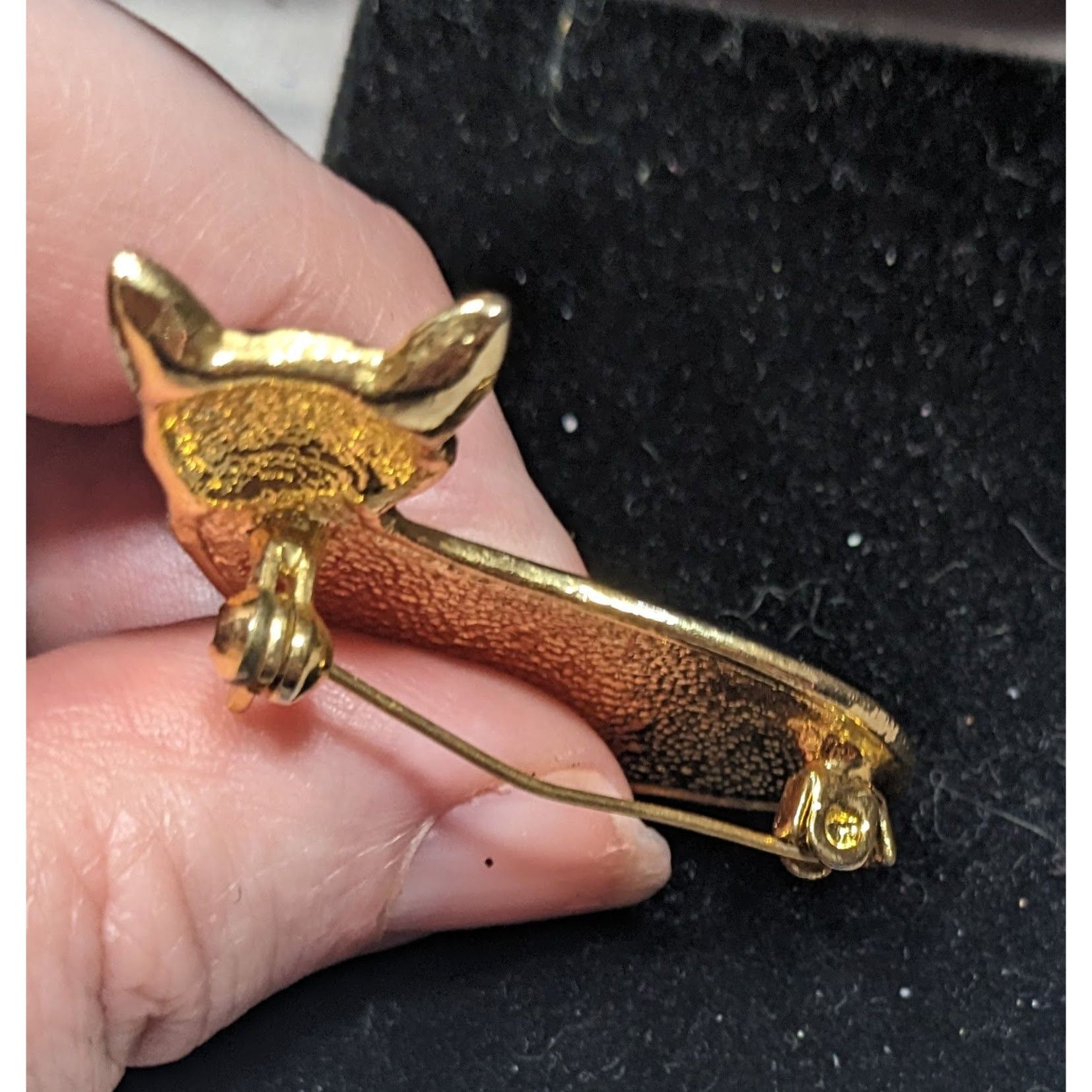 Other Vintage Cat Black Enamel And Gold Tone Brooch With Rhineston Size ONE SIZE - 6 Thumbnail