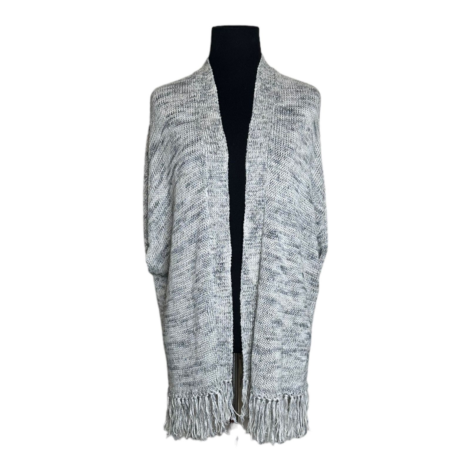Joie Joie gray cap sleeves fringed open front cardigan size XXS Size XXS / US 00 / IT 34 - 1 Thumbnail