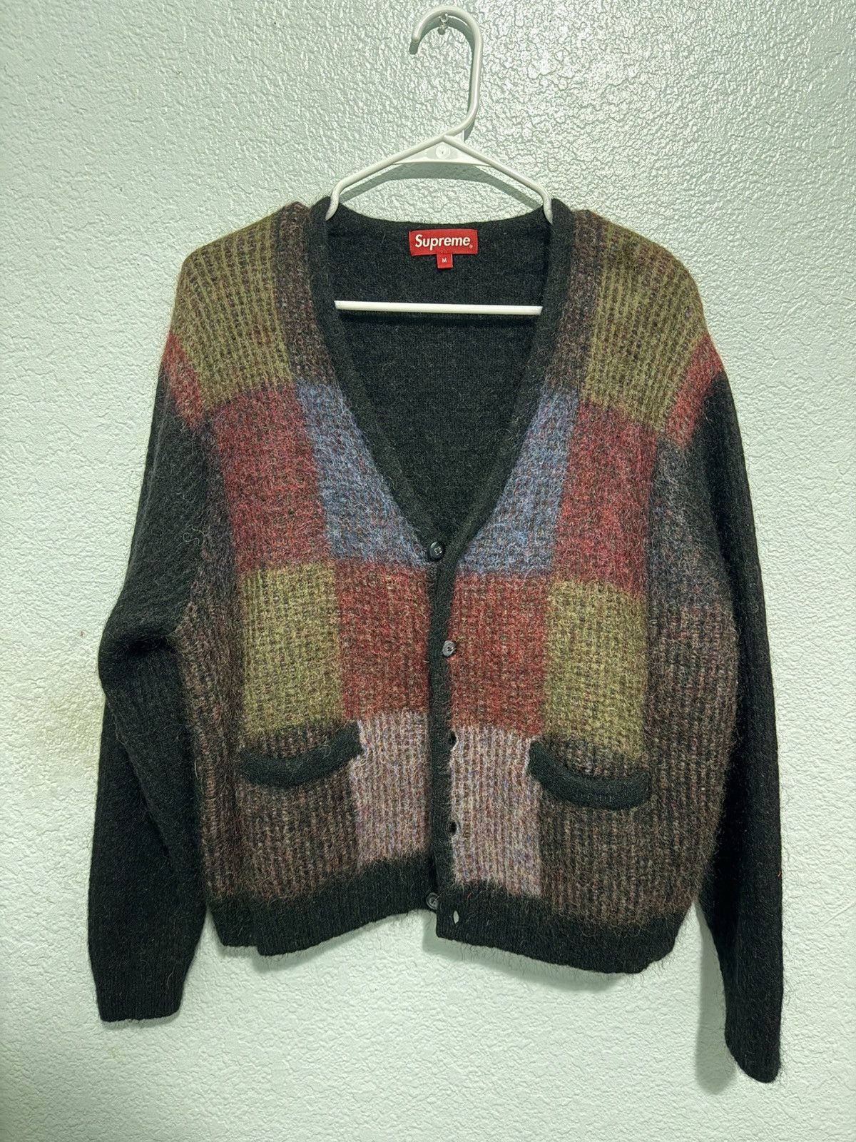 Supreme Brushed Grid Cardigan | Grailed