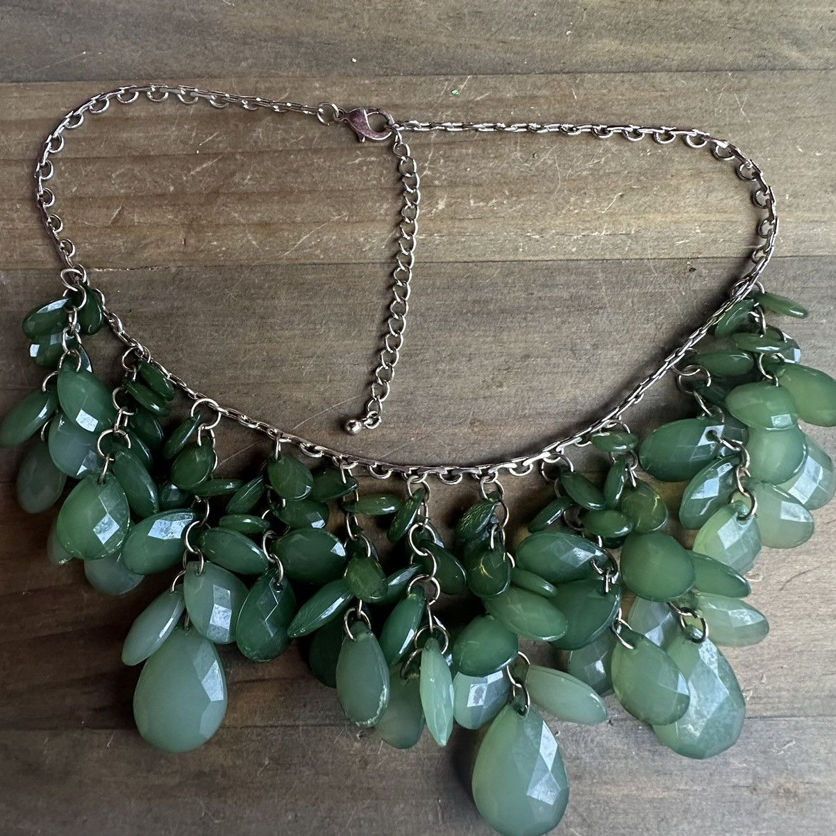 Other Green faceted teardrop shaker necklace Size ONE SIZE - 4 Thumbnail