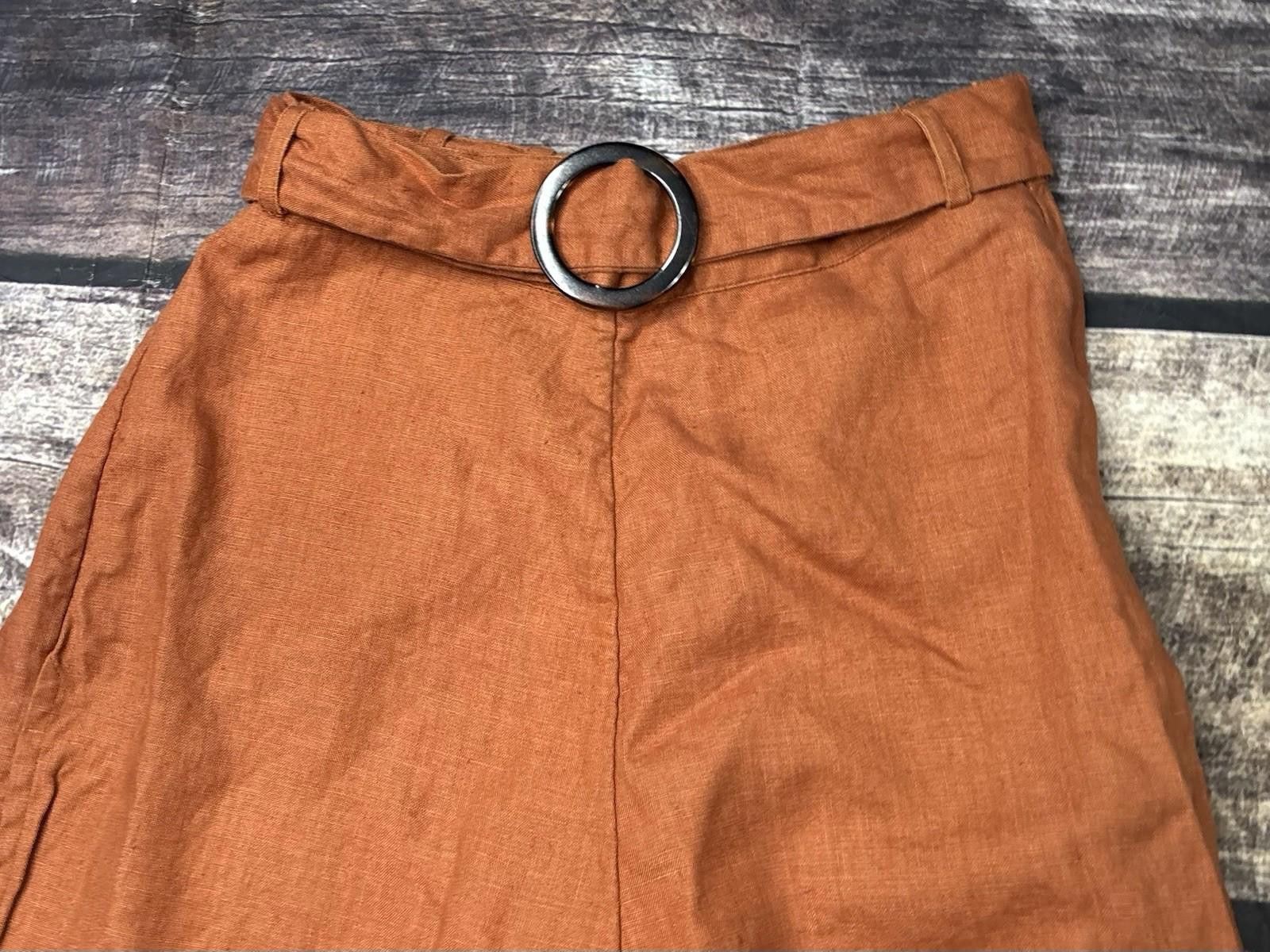 Other Evarae Pants Women Size 6 26x27 Linen Wide Leg Long Paperbag Size 28" / US 6 / IT 42 - 4 Thumbnail