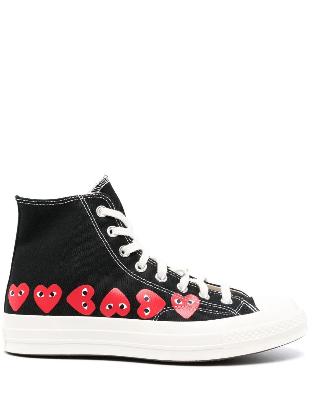Comme des Garcons PLAY CONVERSE MULTI HEART HIGH TOP SNEAKERS Size US 4 / IT 34 - 1 Thumbnail