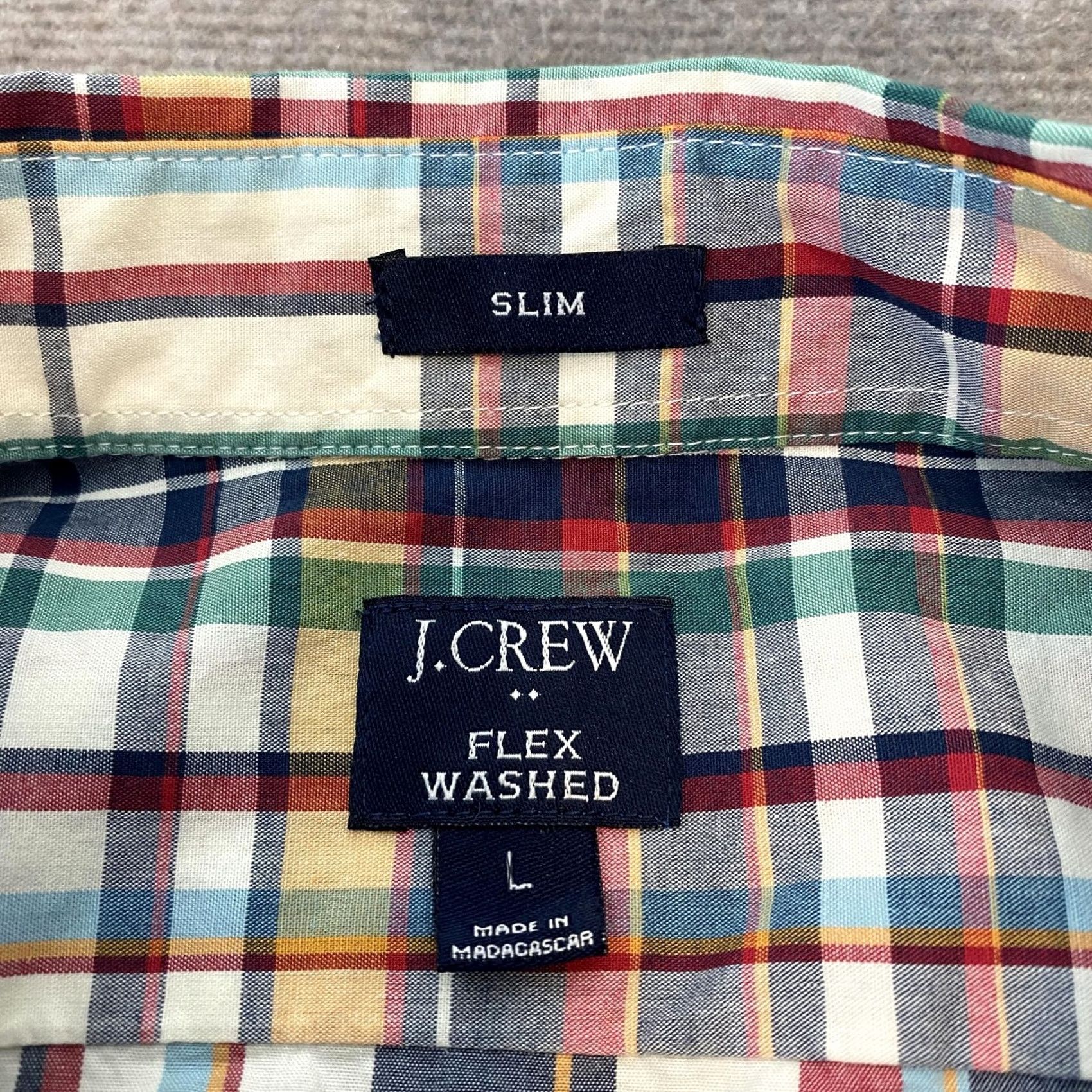 J.Crew J Crew Shirt Mens Large Multicolor Plaid Button Down Slim Flex Washed Casual Size US L / EU 52-54 / 3 - 4 Thumbnail