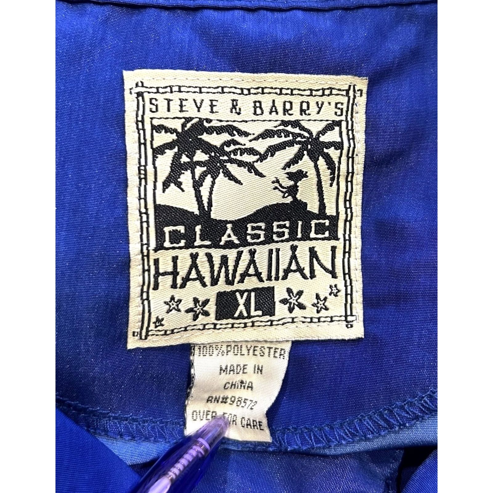 Vintage VINTAGE Steve & Barry’s Hawaiian Shirt Blue Tribal Button Up XL Men Short Sleeve Collared 100% Polyester Button-Up Size US XL / EU 56 / 4 - 5 Thumbnail