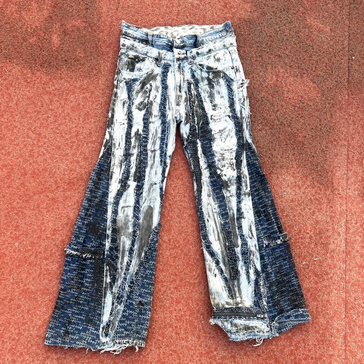 Levi's Double Waist Chaotic Blue Stains Panto Size US 33 - 2 Thumbnail