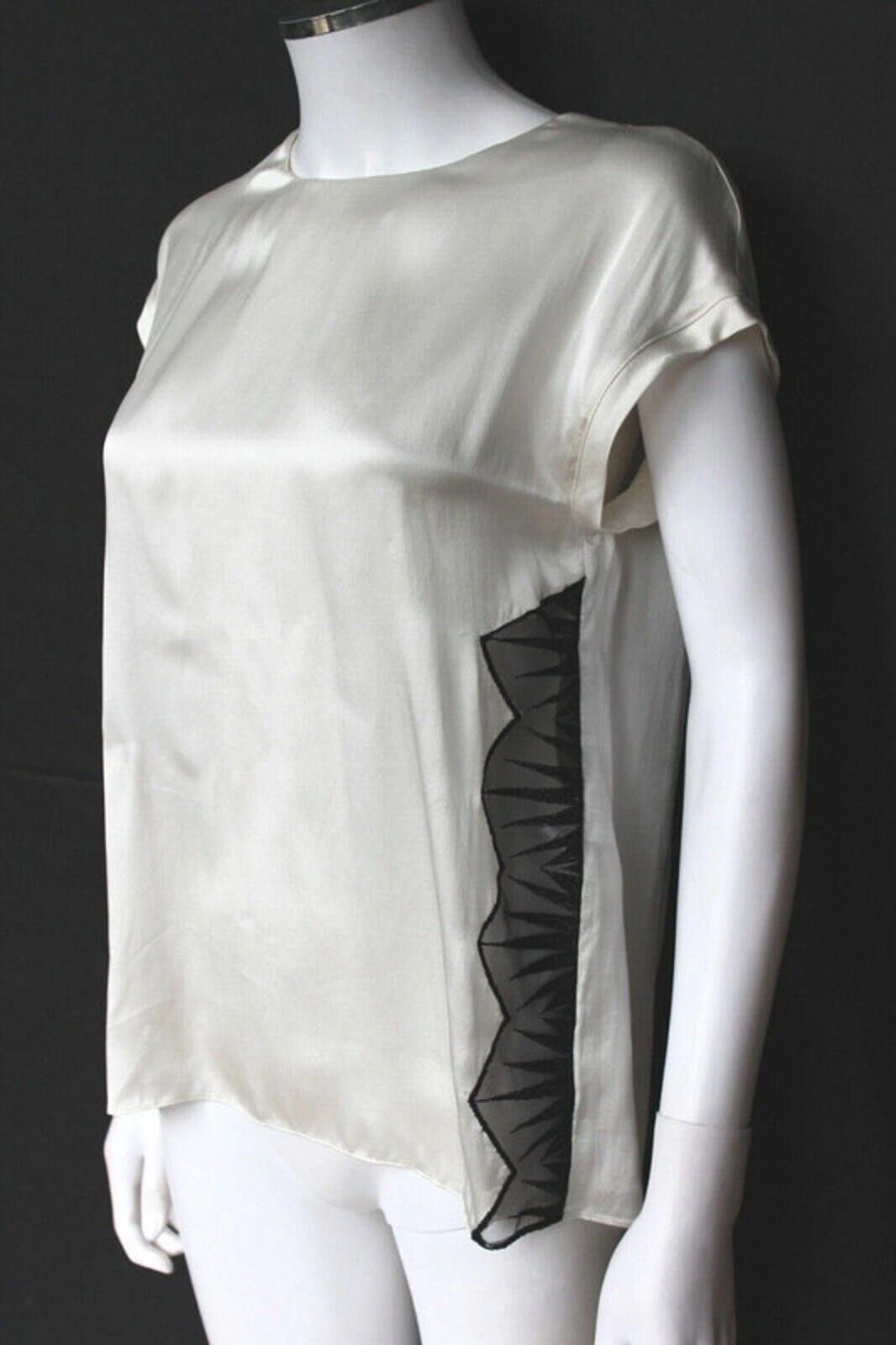Sandro Sandro Cream Silk Cut out Top black lace size 2 uk 10 Size M / US 6-8 / IT 42-44 - 5 Thumbnail