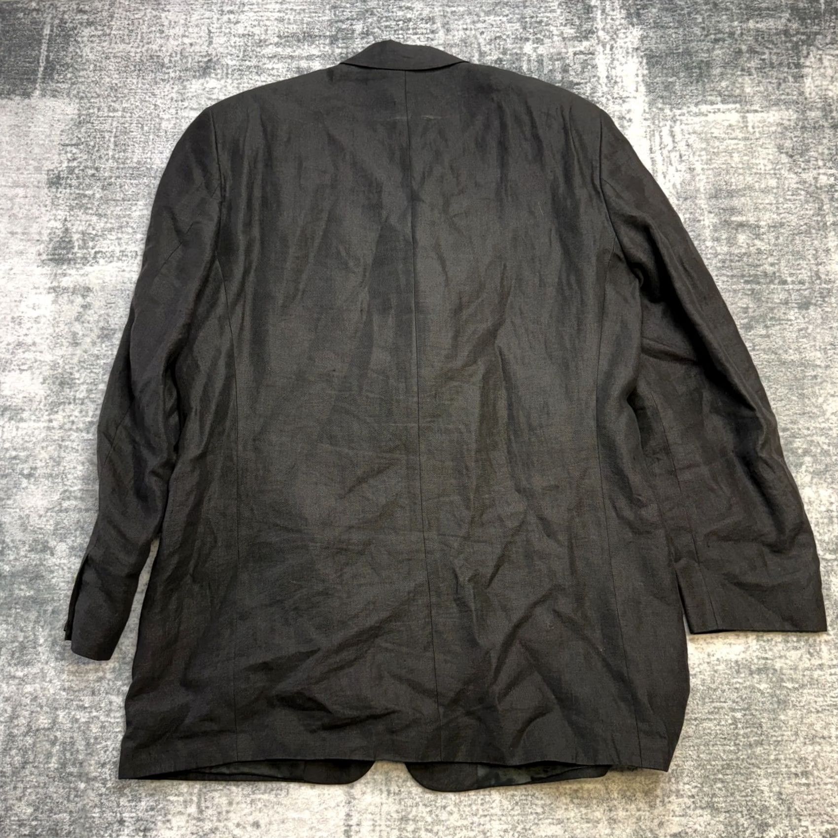 Chaps VINTAGE Chaps Jacket Mens 42 Black VTG Ralph Lauren Blazer 42L Linen Four Button Sport Coat Size 42R - 4 Thumbnail
