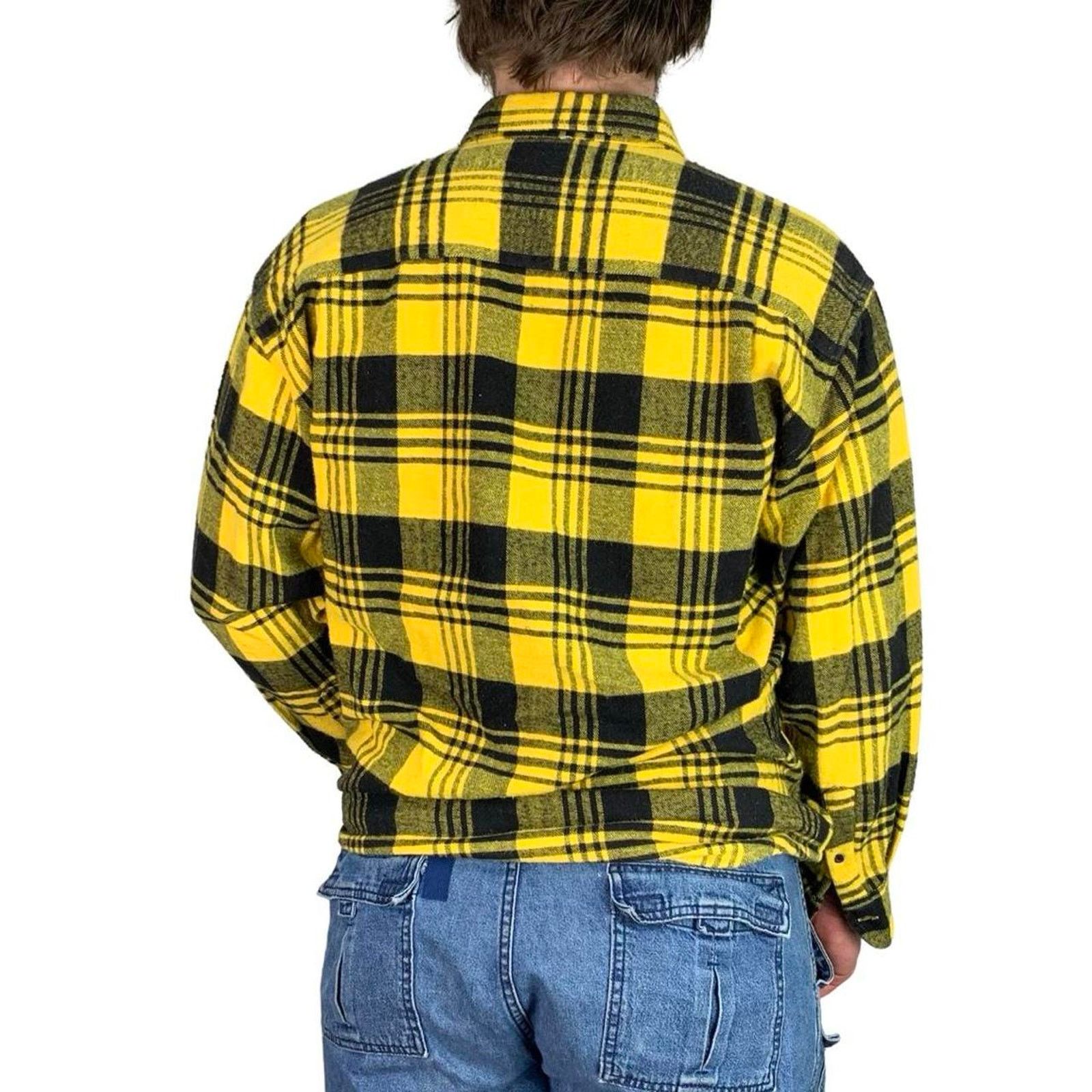 Gap × Vintage Vintage 90s GAP Yellow Flannel Size US M / EU 48-50 / 2 - 3 Thumbnail