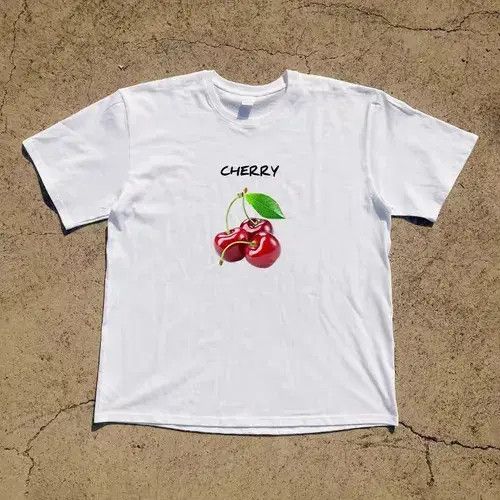 VIBE Cherry print street retro cotton t-shirt Size US M / EU 48-50 / 2 - 4 Thumbnail