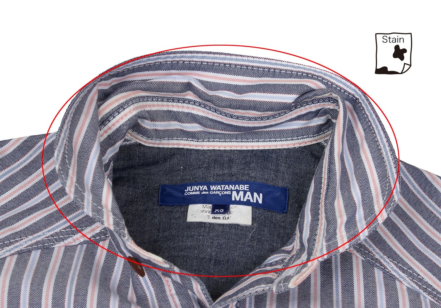 Junya Watanabe Patch Design Raglan Sleeve Stripe Shirt in Gray and White Size US XS / EU 42 / 0 - 4 Thumbnail