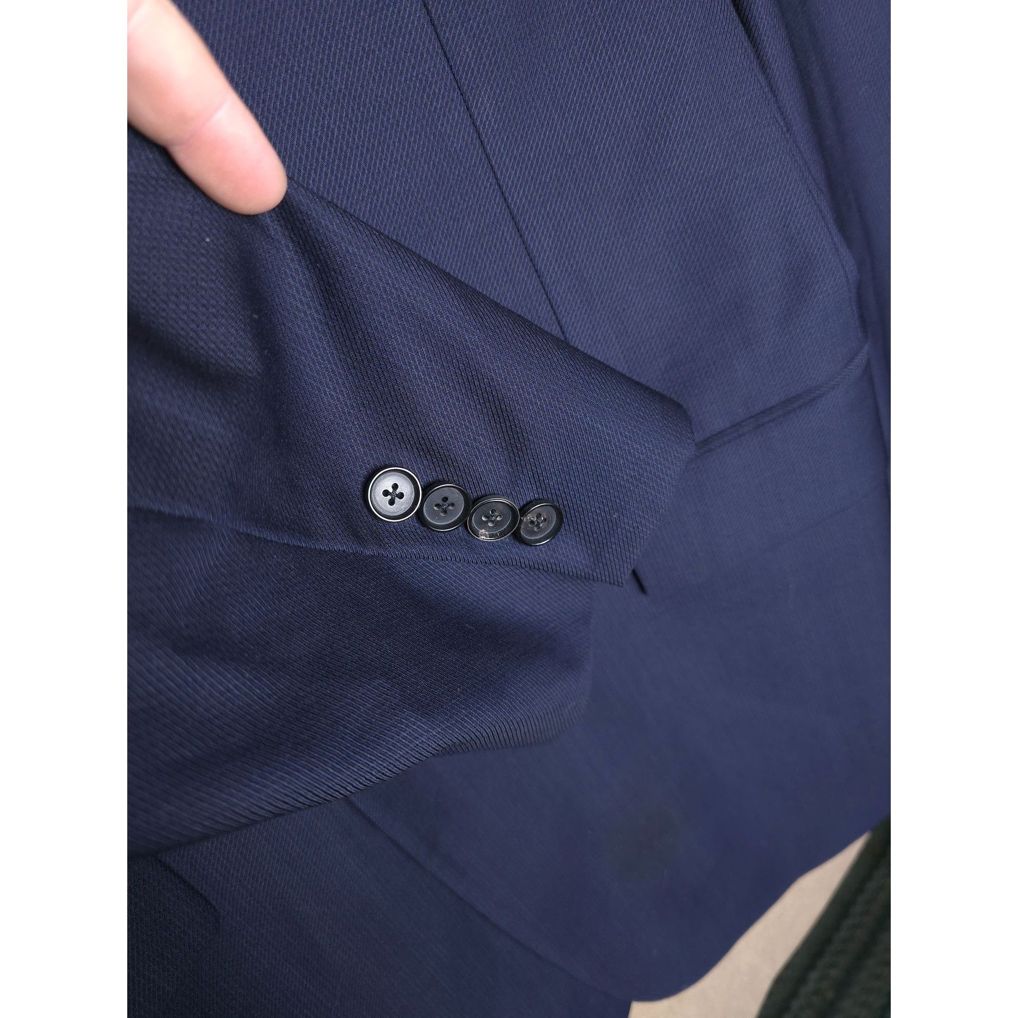 Hugo Boss Hugo Boss Navy Mens Wool 2 Button Suit Jacket Size 42L Spell Size 42L - 4 Thumbnail