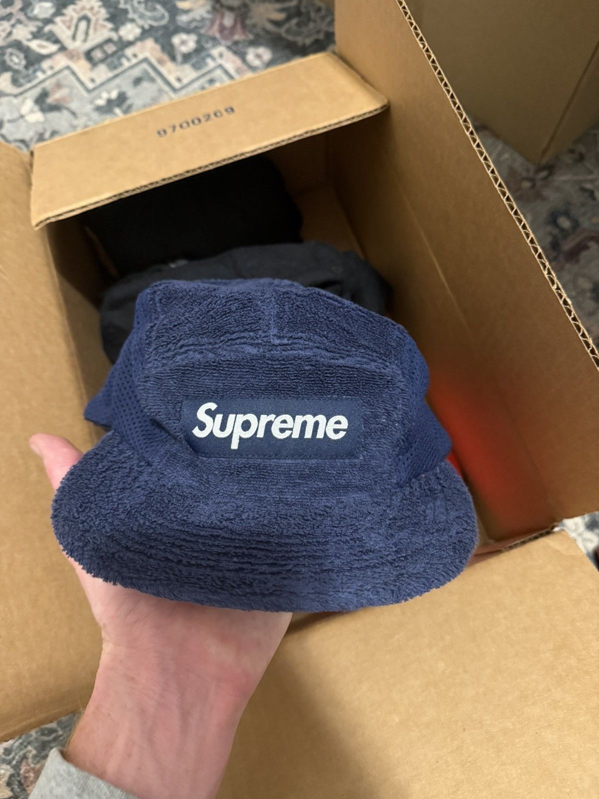 Supreme Supreme navy terry mesh side panel camp cap Size ONE SIZE - 1 Thumbnail