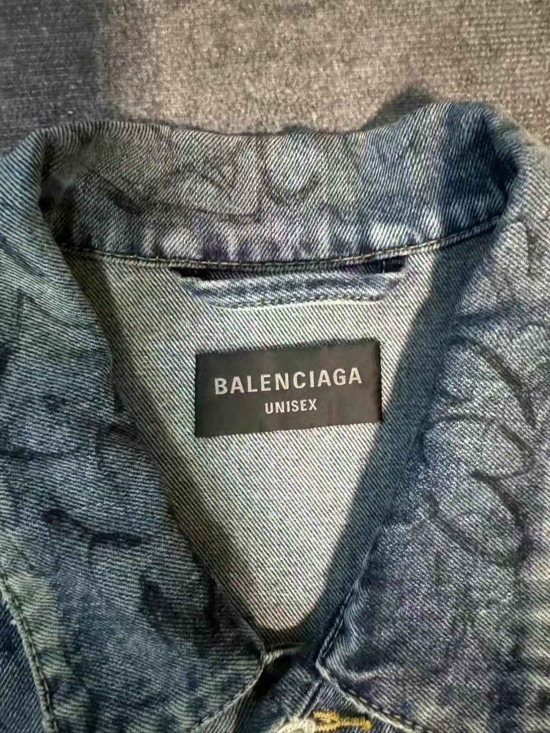 Balenciaga Balenciaga Blue Graffiti Denim Jacket 2501-Nextarrow Size US M / EU 48-50 / 2 - 3 Thumbnail