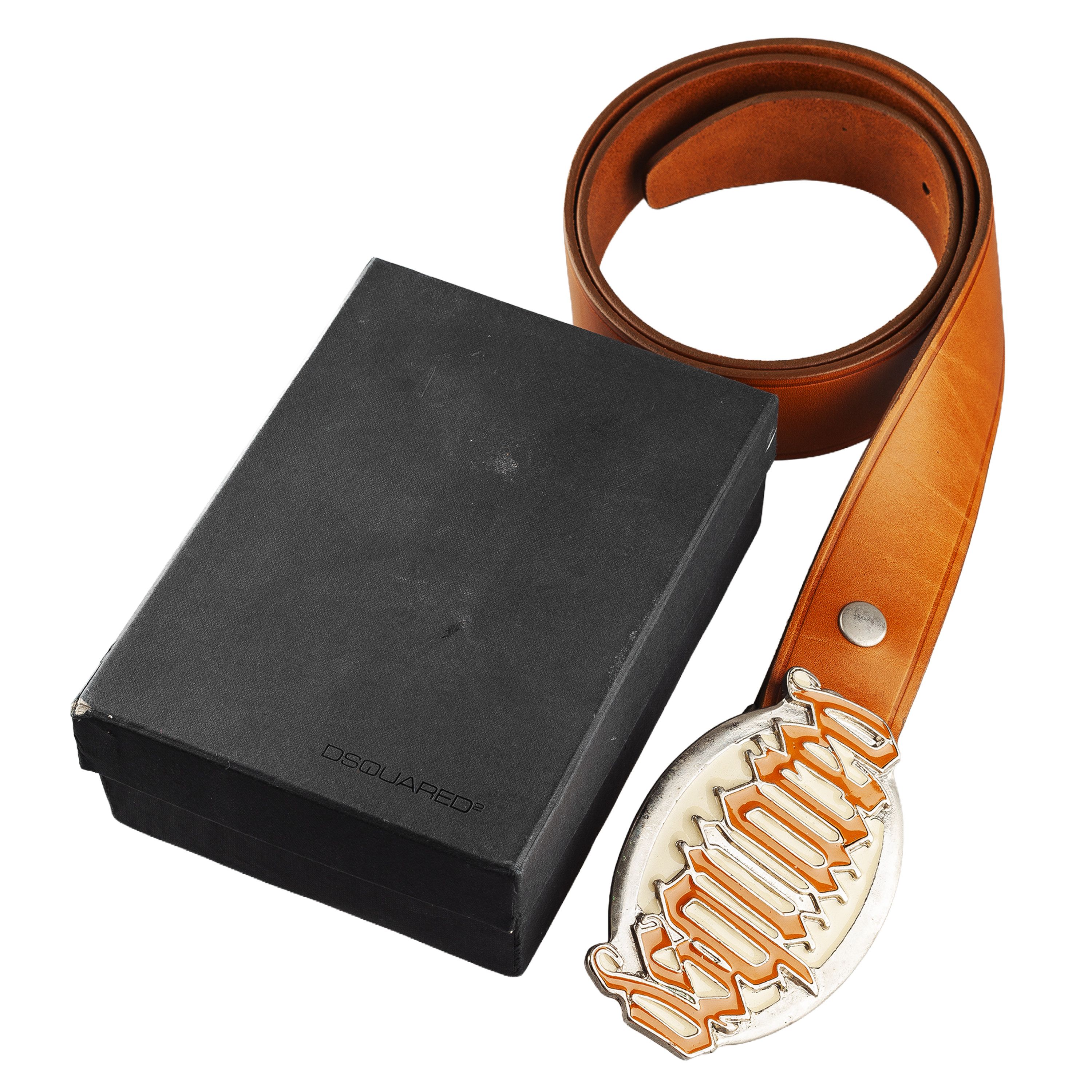 Dsquared2 DSQUARED2 Brown/Orange Leather Metallic Belt Size ONE SIZE - 2 Thumbnail