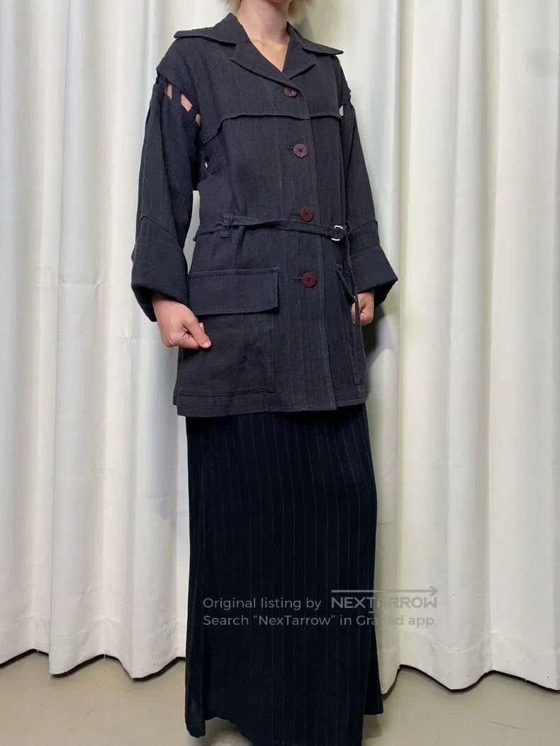 Issey Miyake Issey Miyake Linen Hollow Cut-Out Coat Size L / US 10 / IT 46 - 3 Thumbnail
