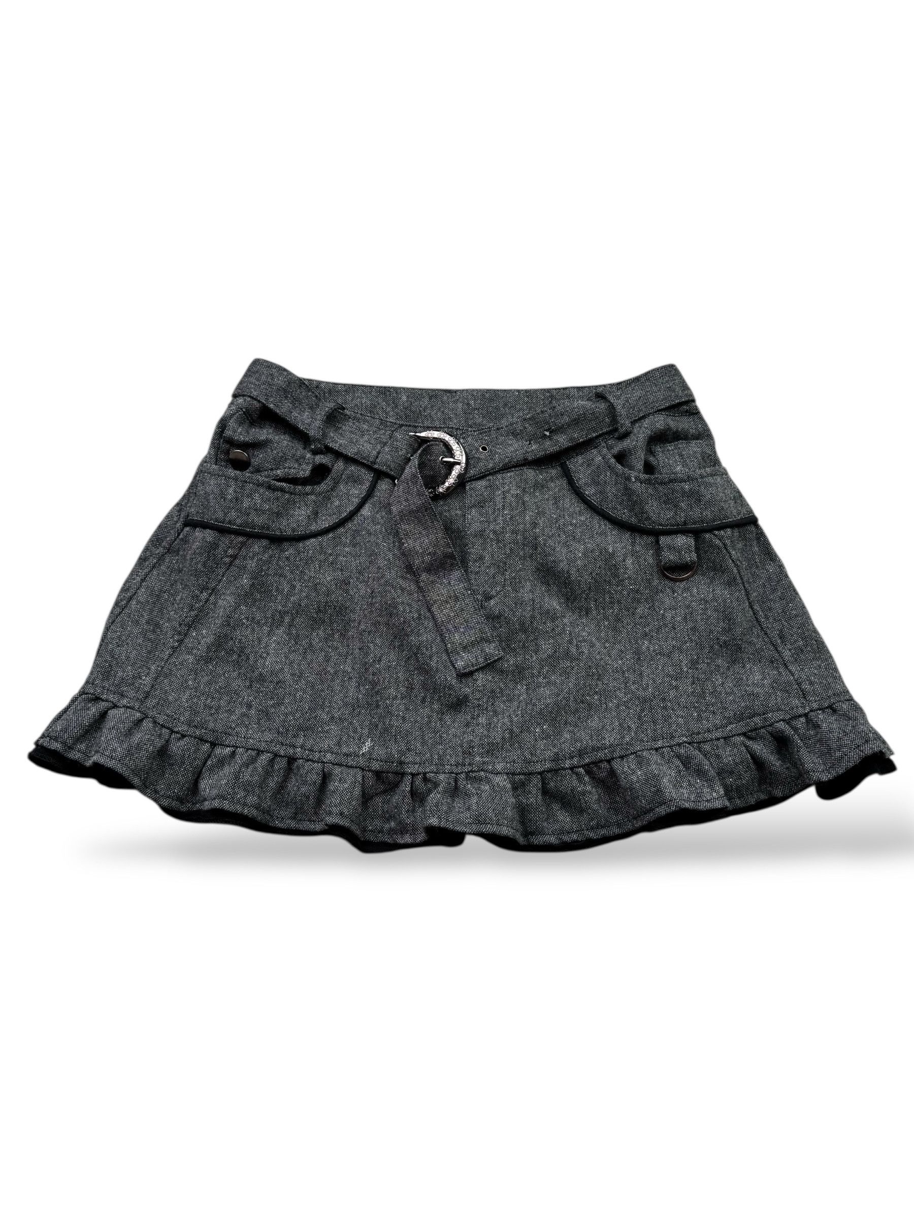 Japanese Brand Vintage Mini Skirt With Belt W246(V9) Size 27" / US 4 / IT 40 - 1 Thumbnail