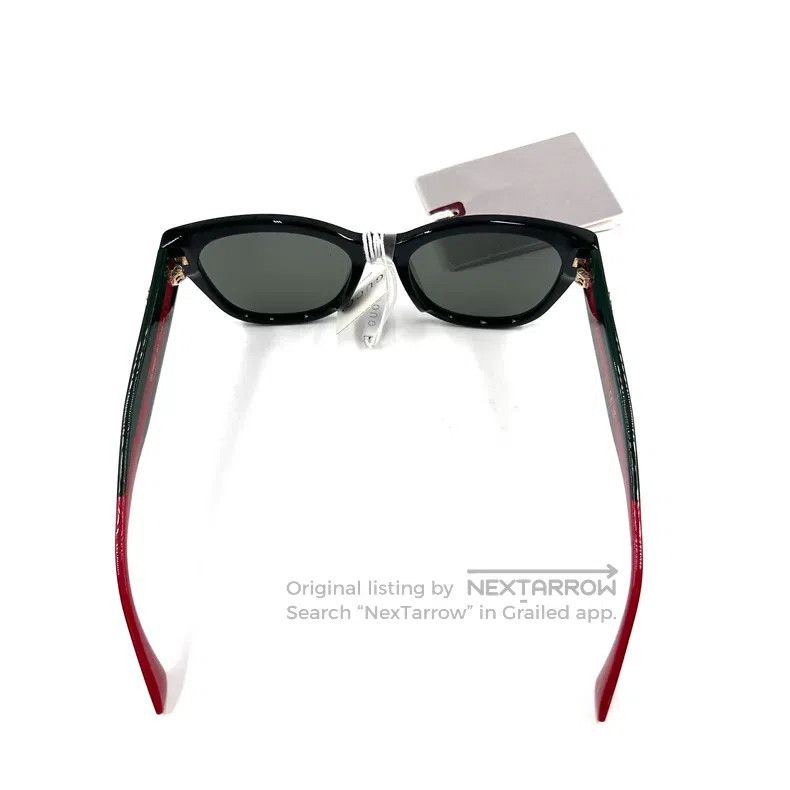 Gucci Gucci Double G logo red and green striped wide-leg sunglas Size ONE SIZE - 3 Thumbnail