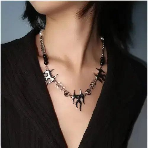 Other Metal Flame Stitching Pearl Necklace Size ONE SIZE - 4 Thumbnail
