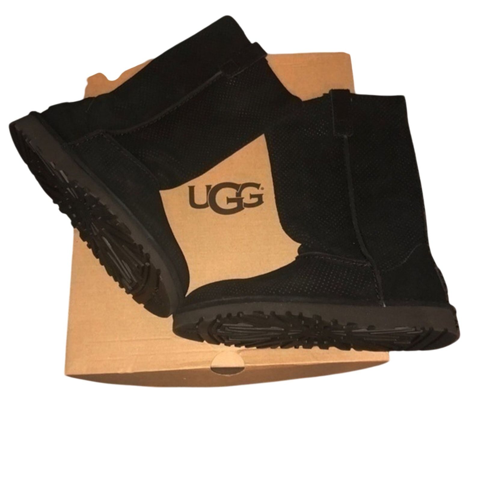 Ugg NEW UGG TALL BLACK LEATHER PERFORATED LEATHER BOOT SZ 5 Size US 5 / IT 35 - 3 Thumbnail